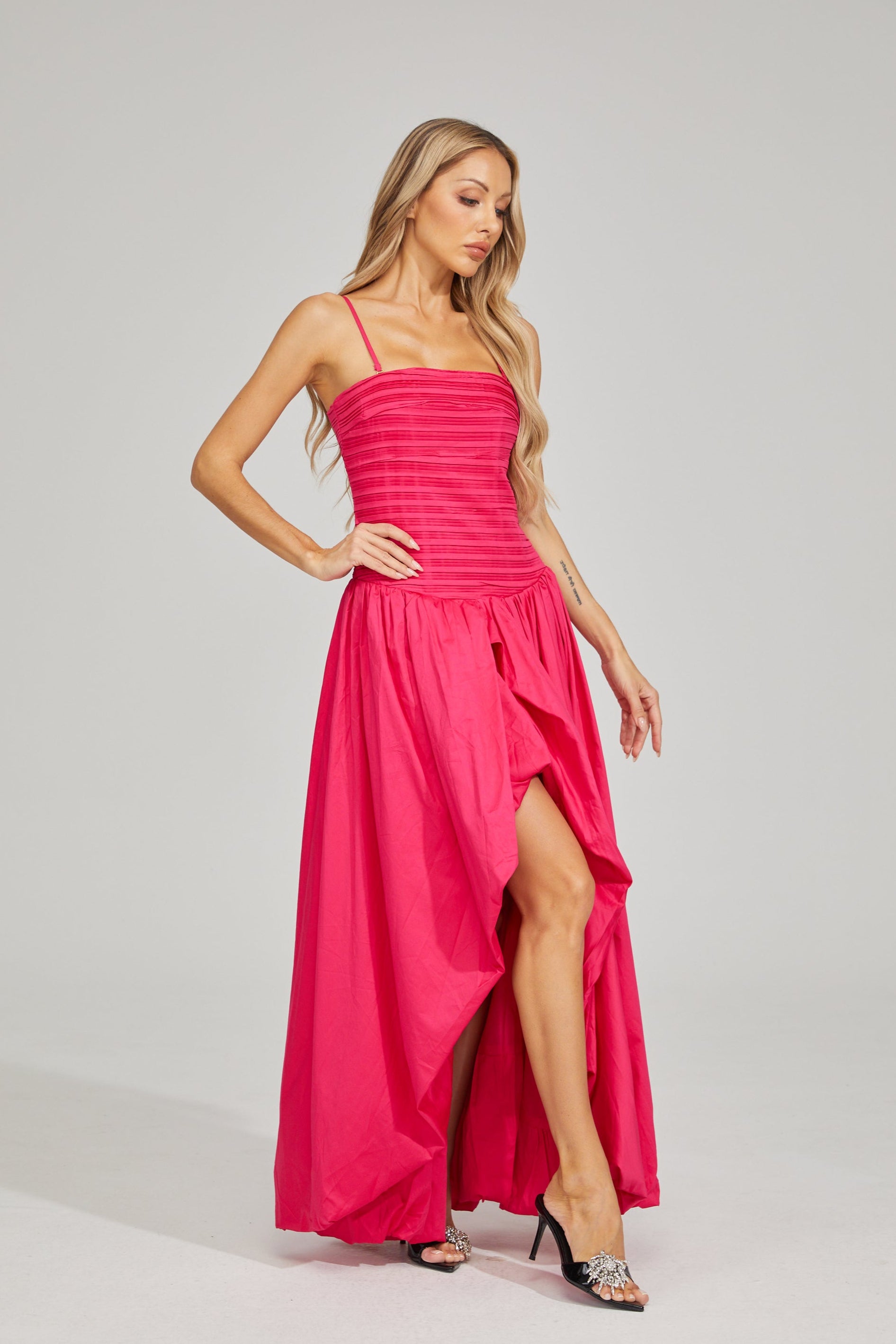 Flamingo Breeze Strapless Maxi Dress