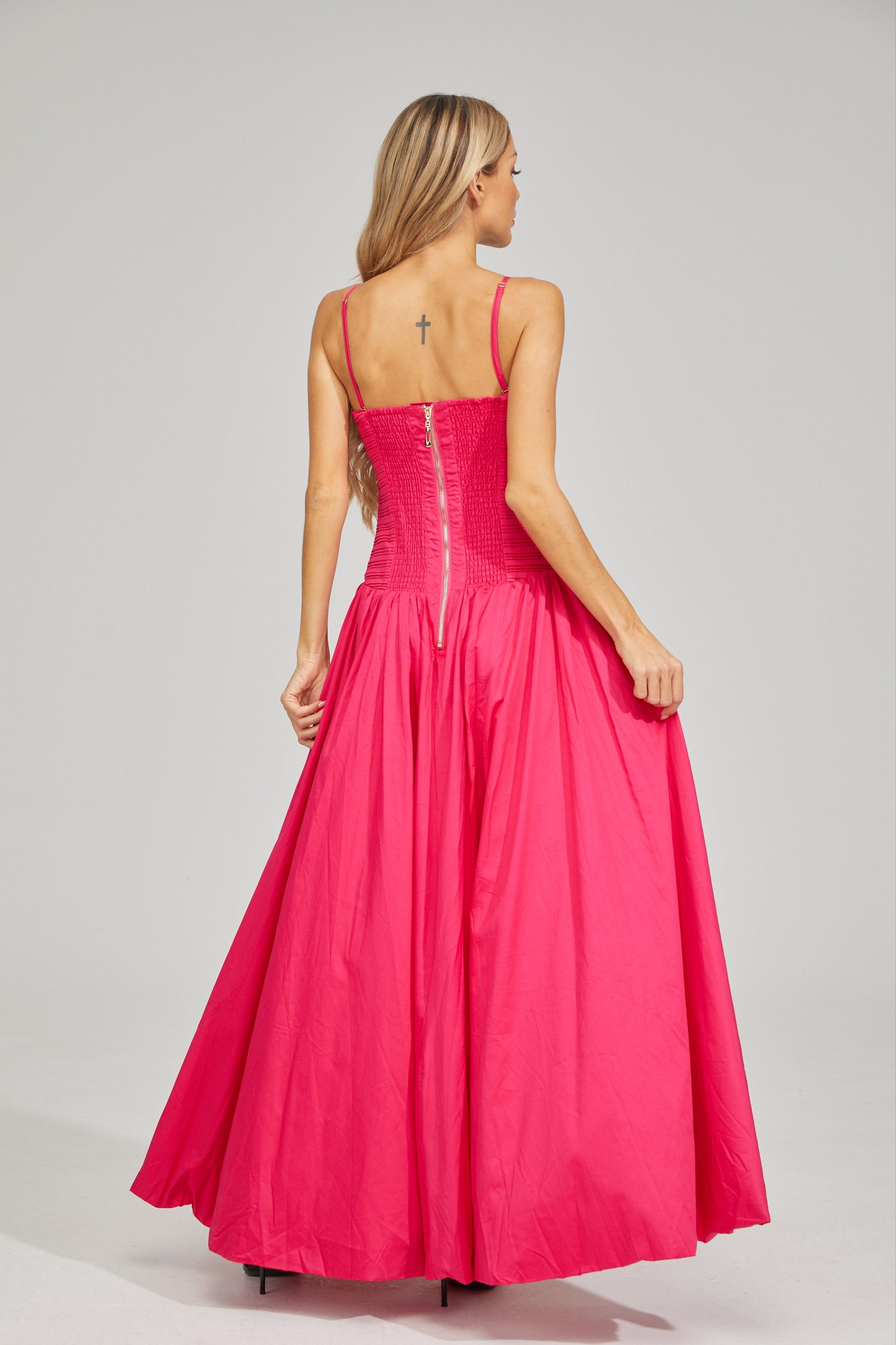 Flamingo Breeze Strapless Maxi Dress