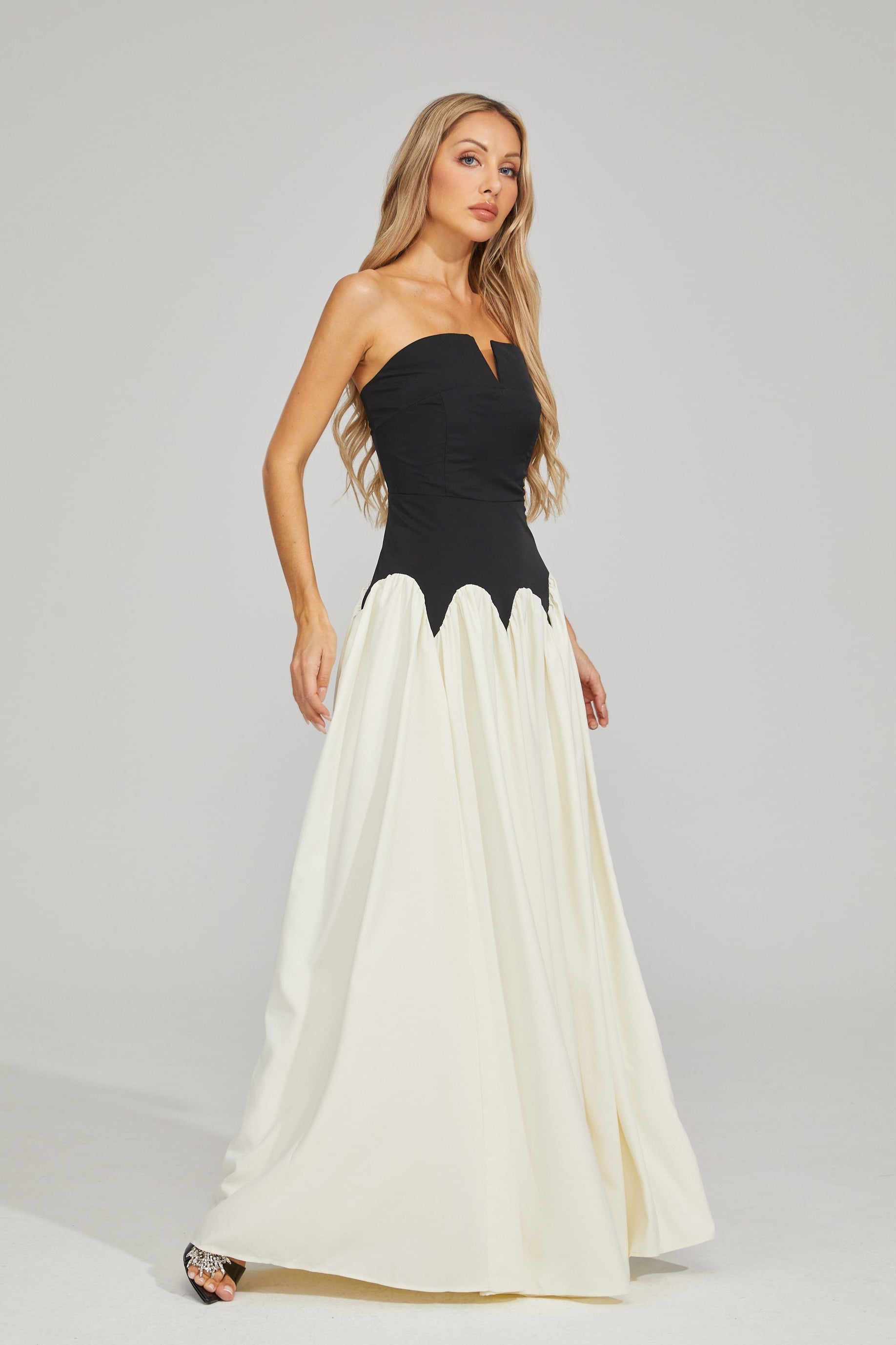 Kallista Midnight Contrast Maxi Dress