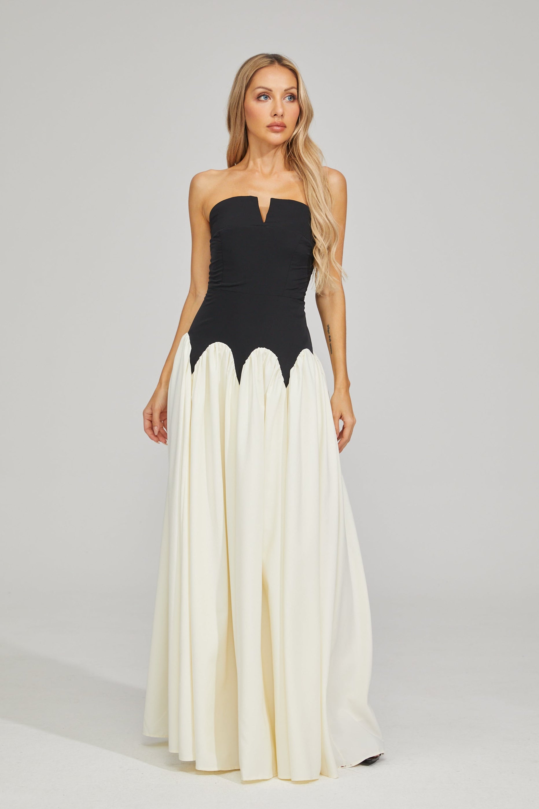Kallista Midnight Contrast Maxi Dress