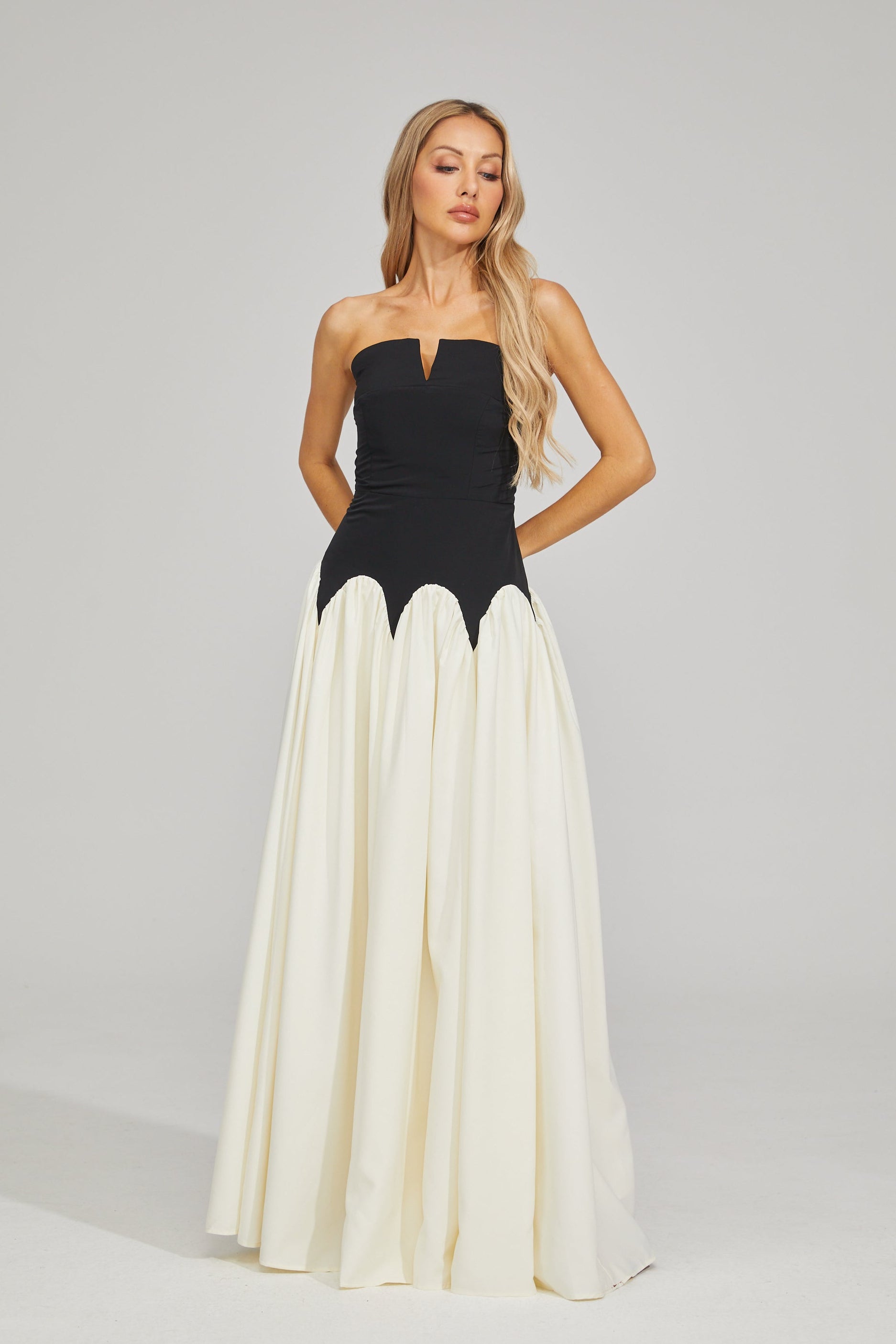 Kallista Midnight Contrast Maxi Dress