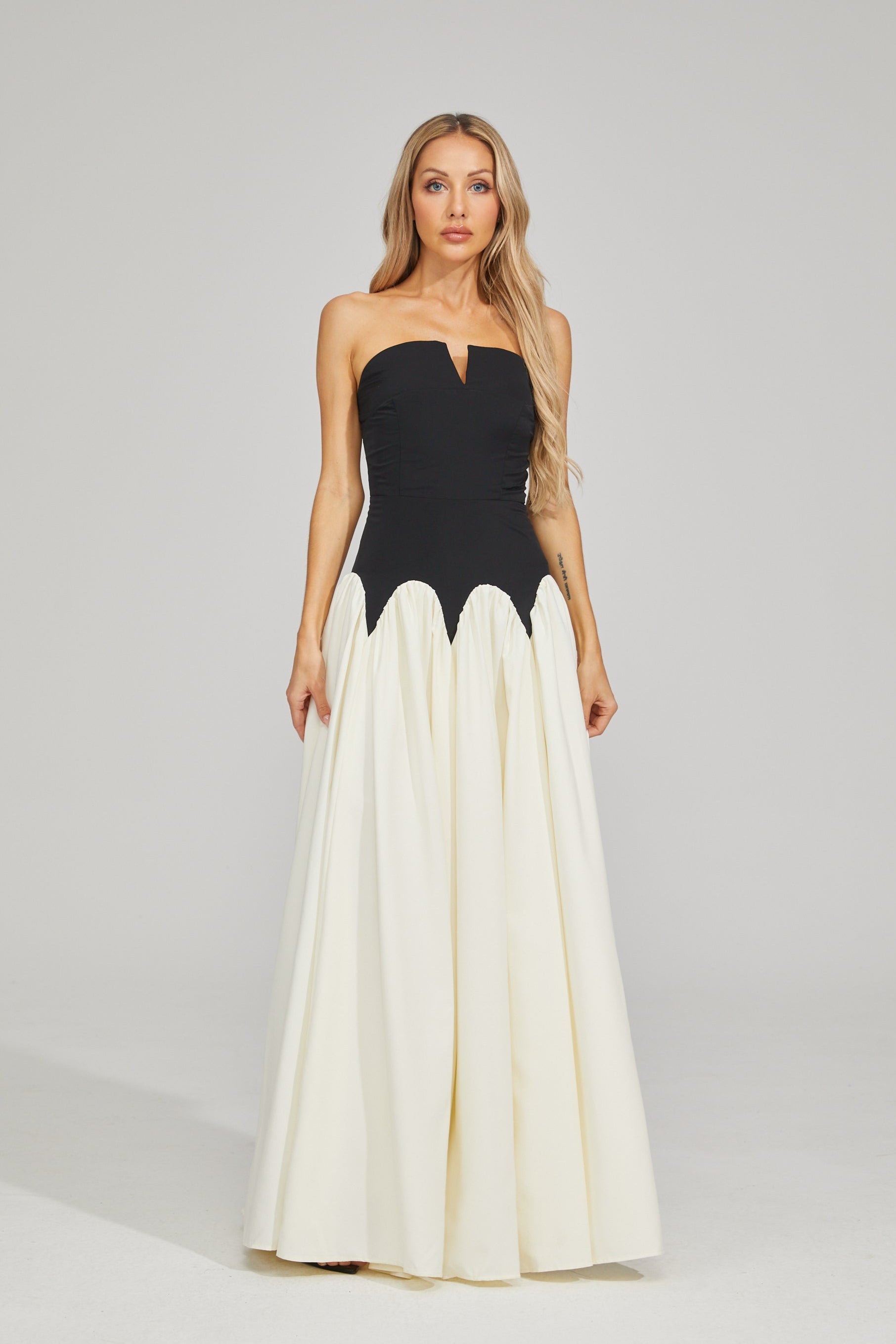 Kallista Midnight Contrast Maxi Dress