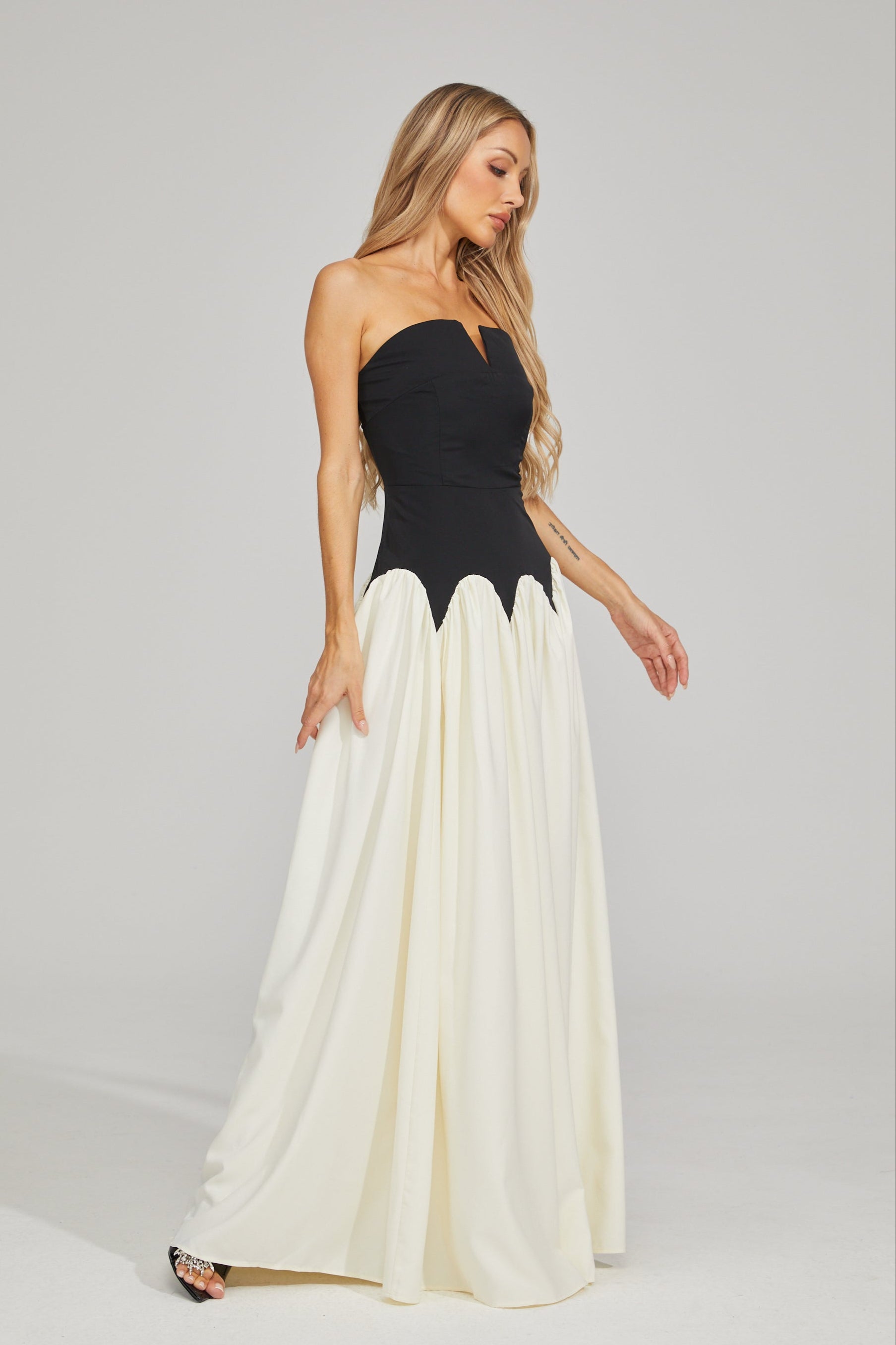 Kallista Midnight Contrast Maxi Dress