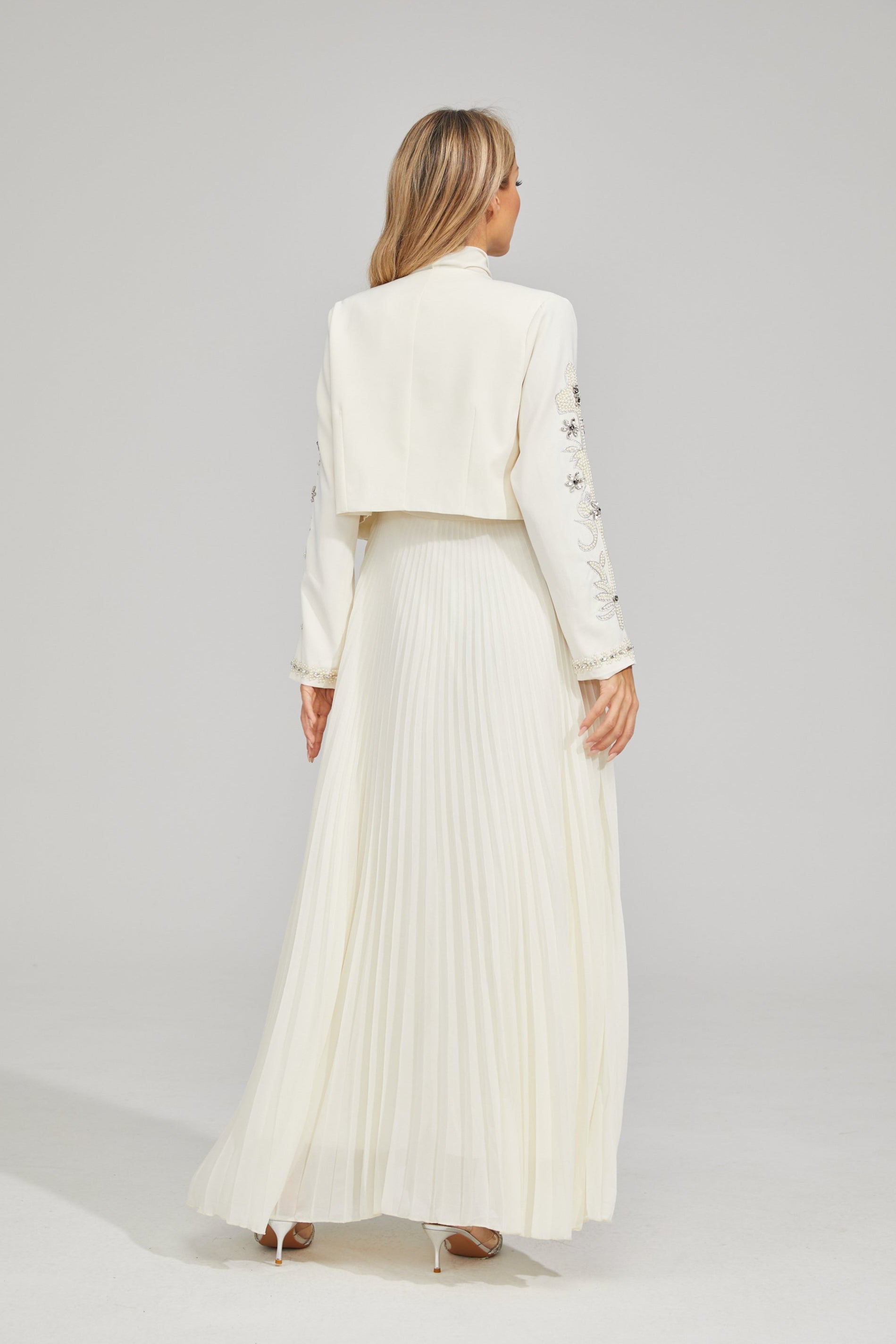 Vérène Embellished Pleated Gown Set