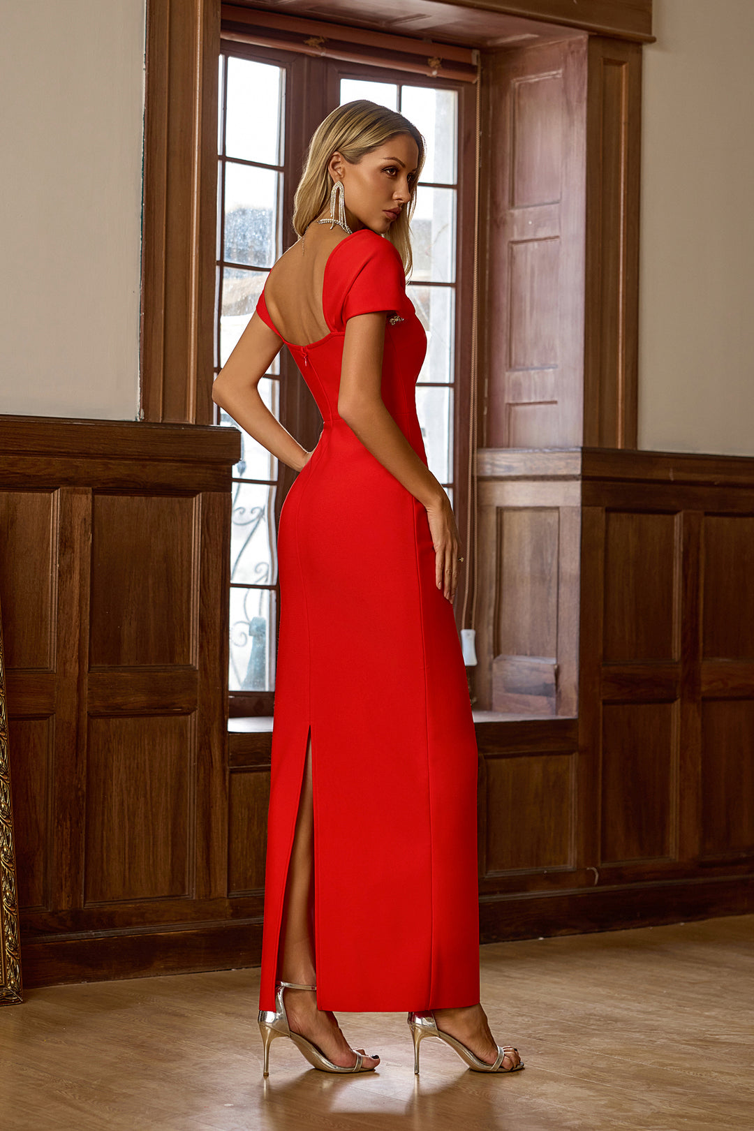 Lousia Red Diamond Maxi Dress