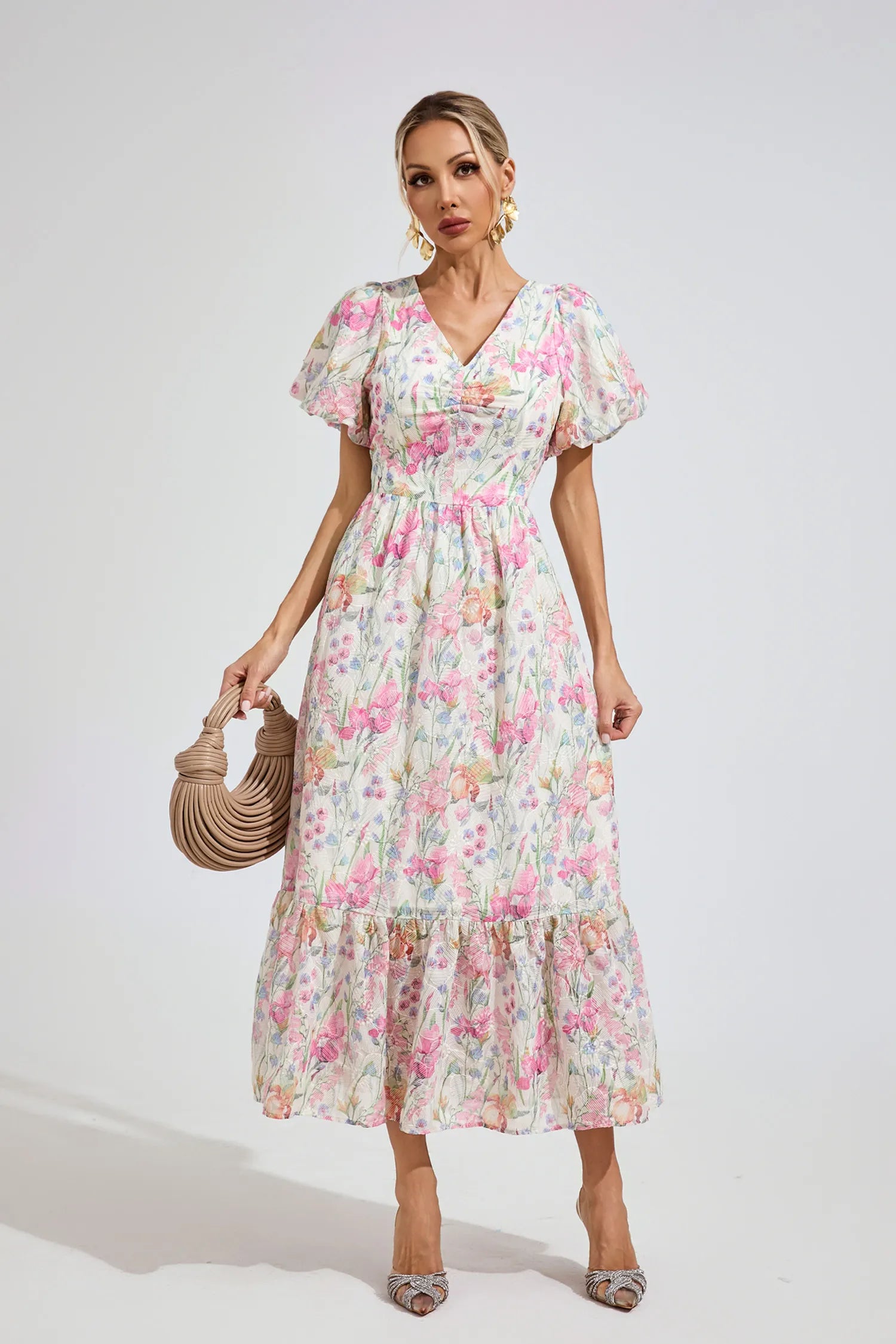Lonette Floral Print Midi Dress
