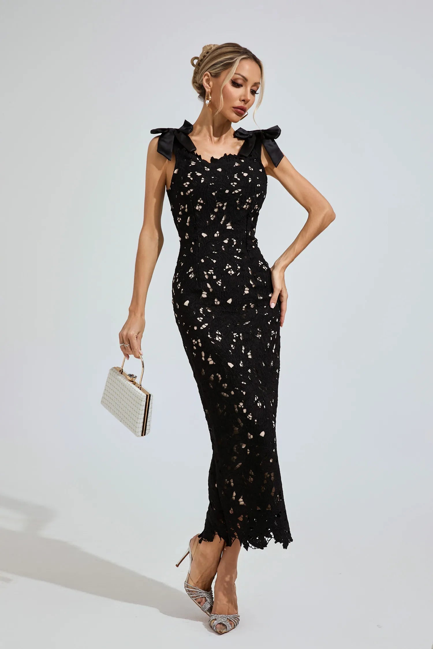 Rafaela Ture Black Corset Maxi Dress