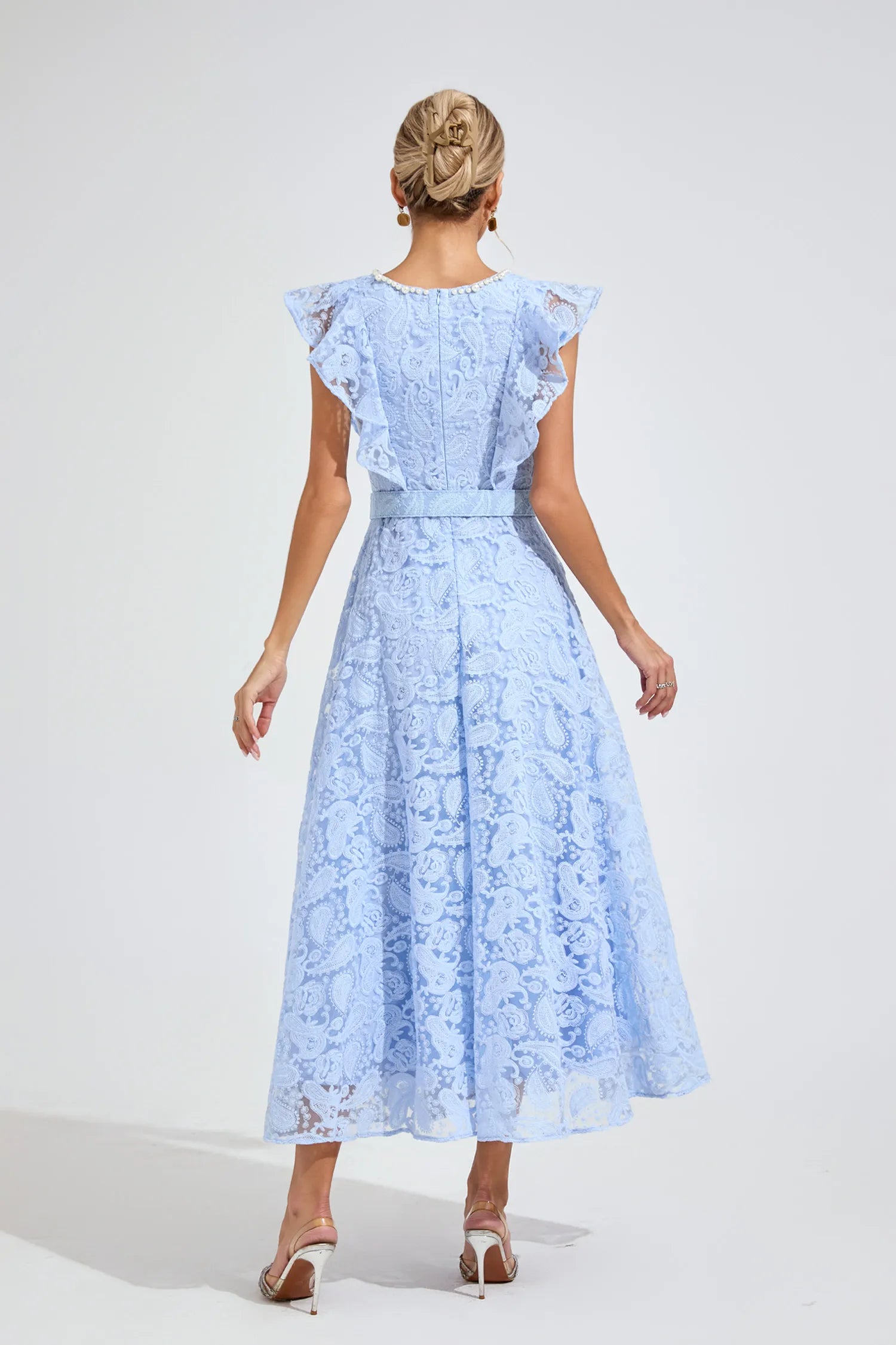 Ariana Sapphire Blue Wrap Midi Dress