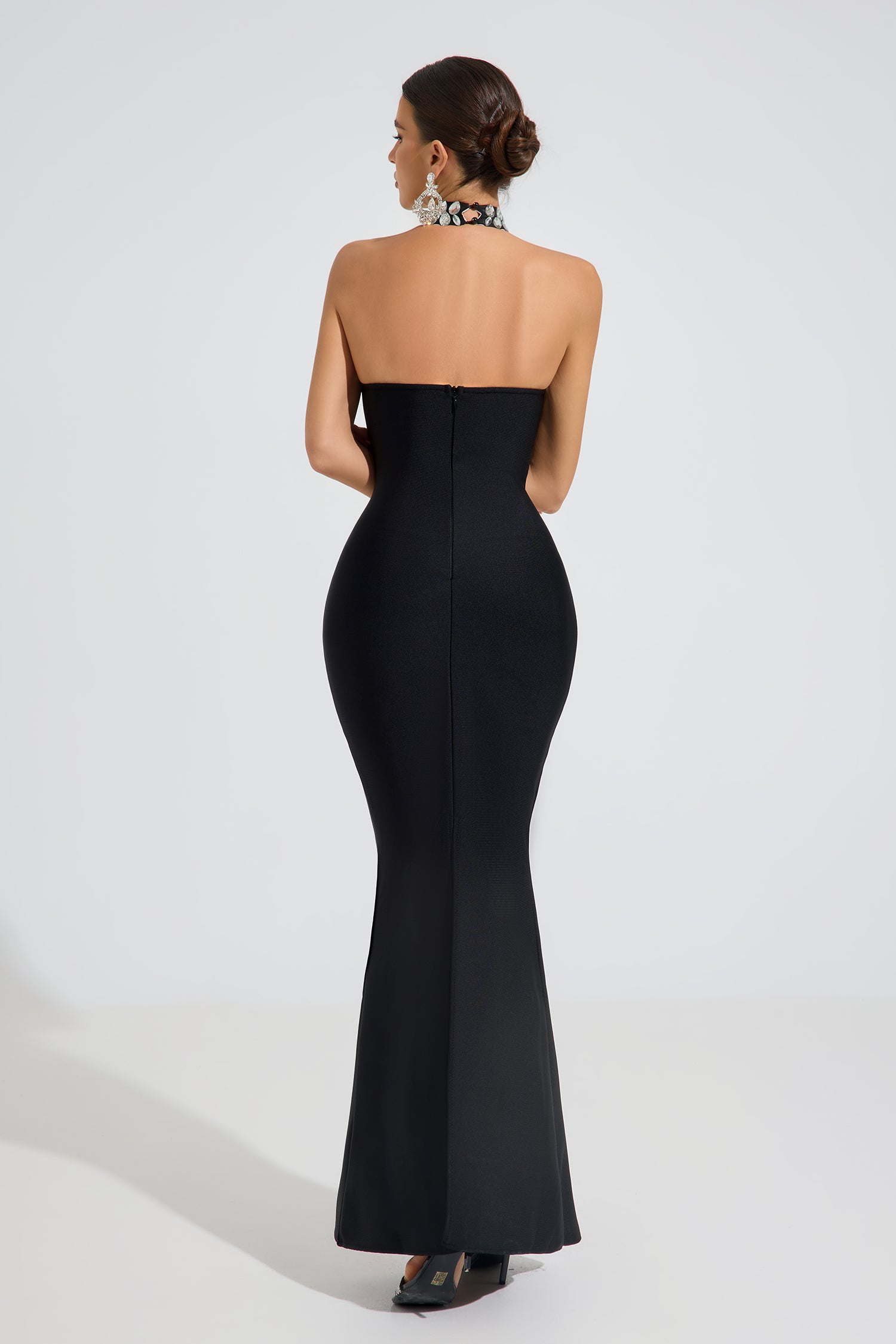 Elune Crystal Halter Maxi Dress