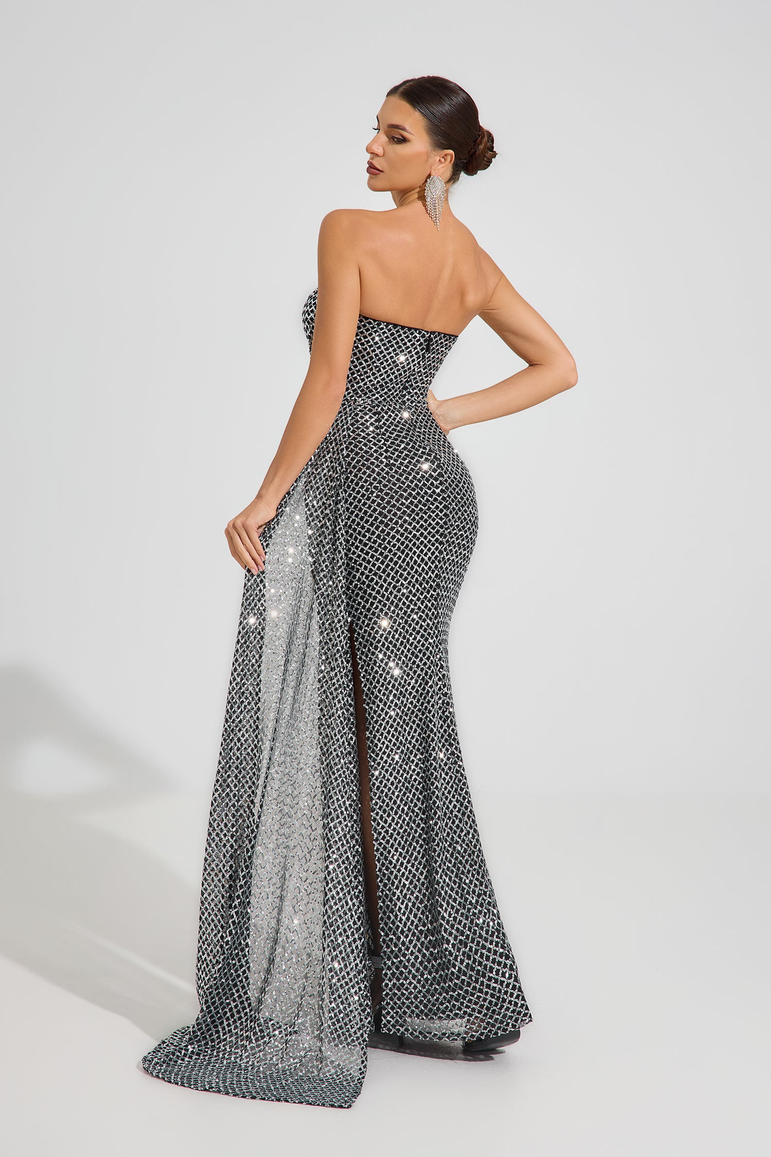 Alexandria Celeste Argent Strapless Maxi Dress