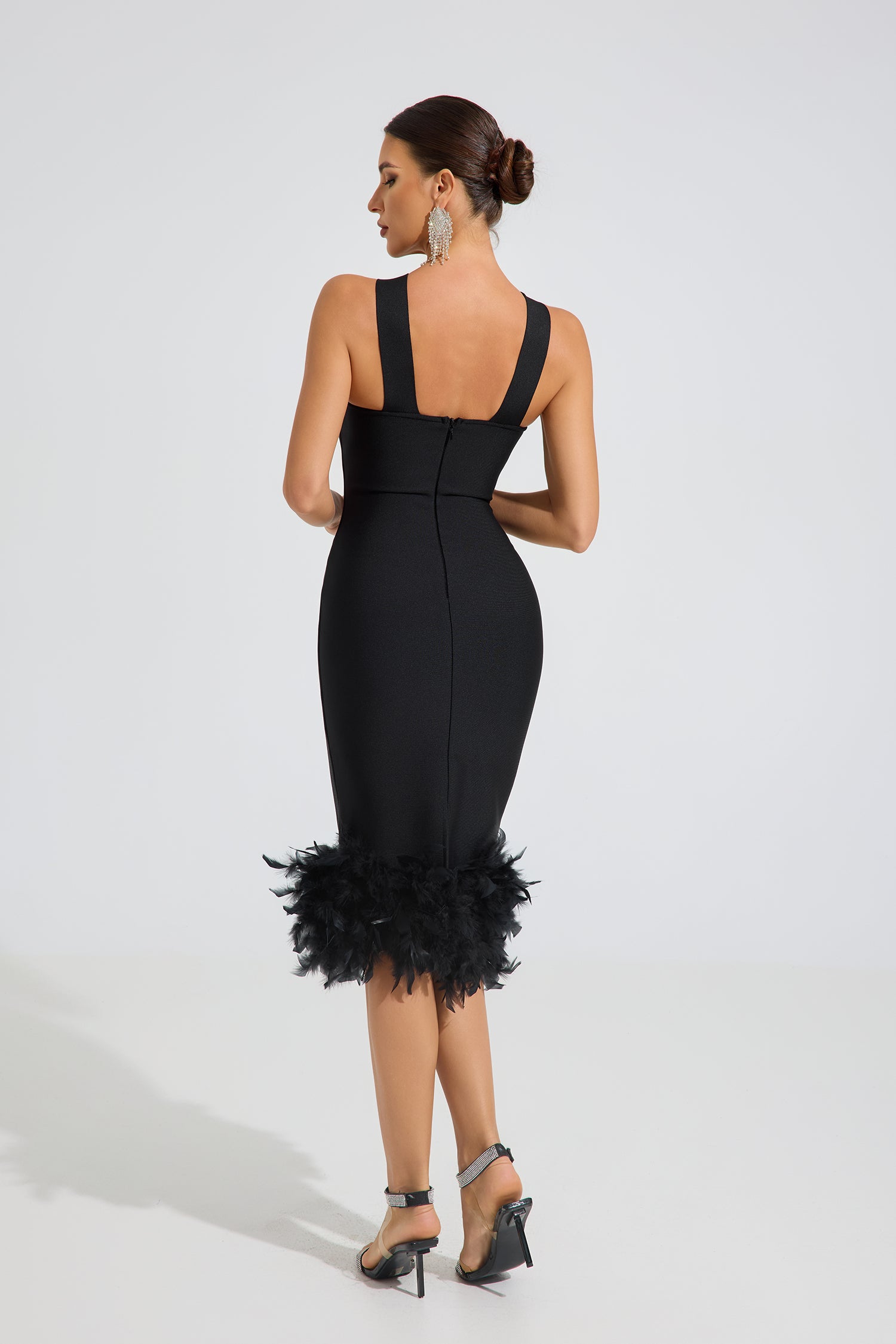 Draven Feather Elegance Midi Dress