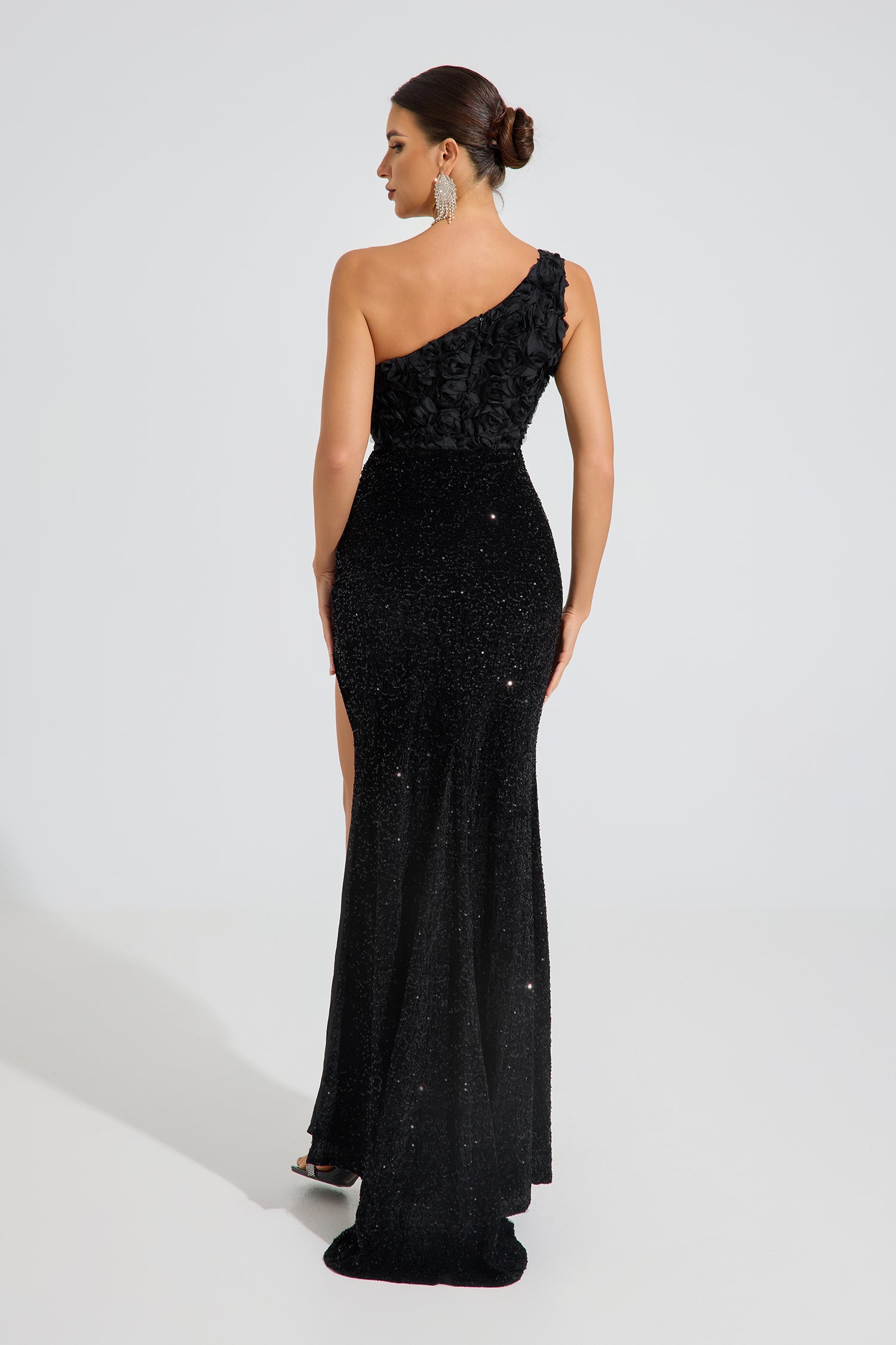 Kris Midnight Bloom One-Shoulder Maxi Dress