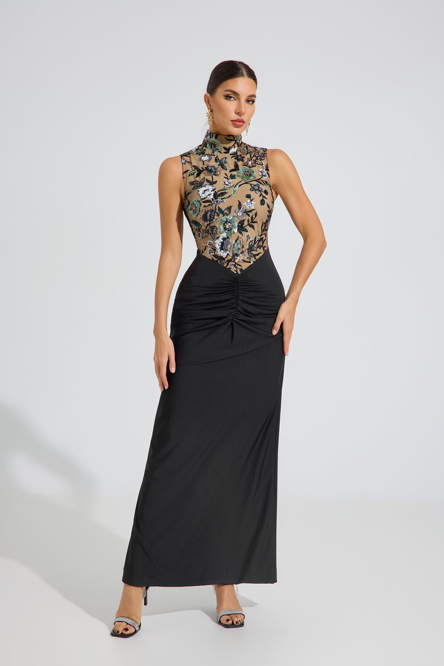 Octavia Floral Illusion Maxi Dress