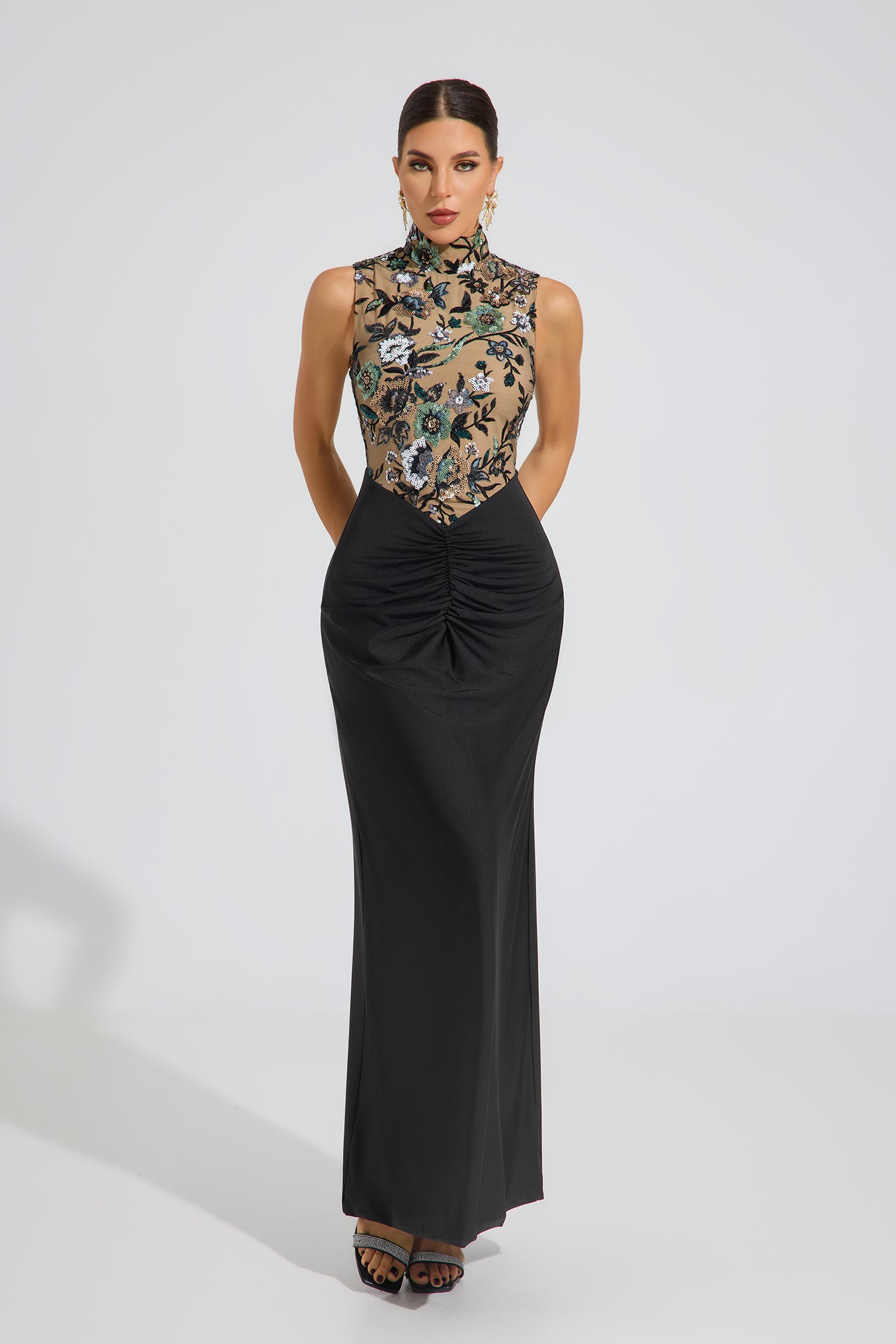 Octavia Floral Illusion Maxi Dress