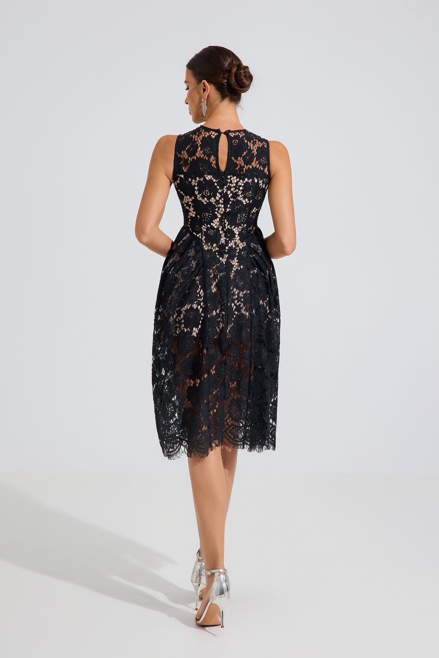 Ashford Noir Lace A-Line Midi Dress
