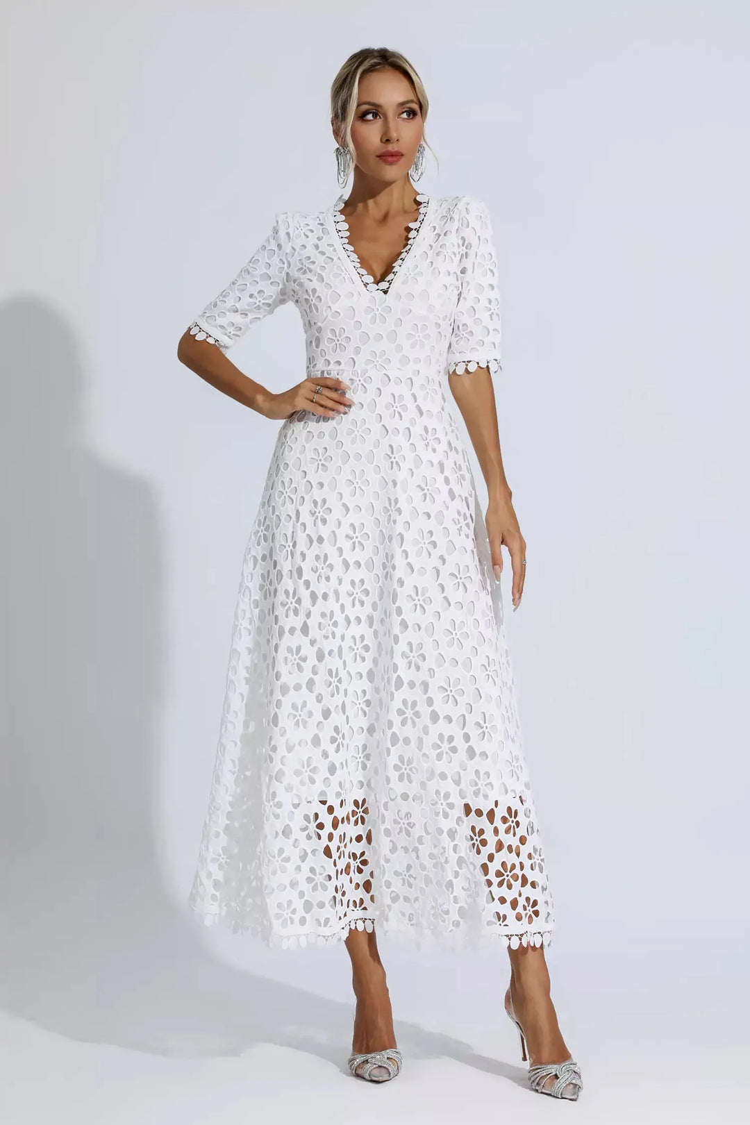 Adelina White Cutout Maxi Dress