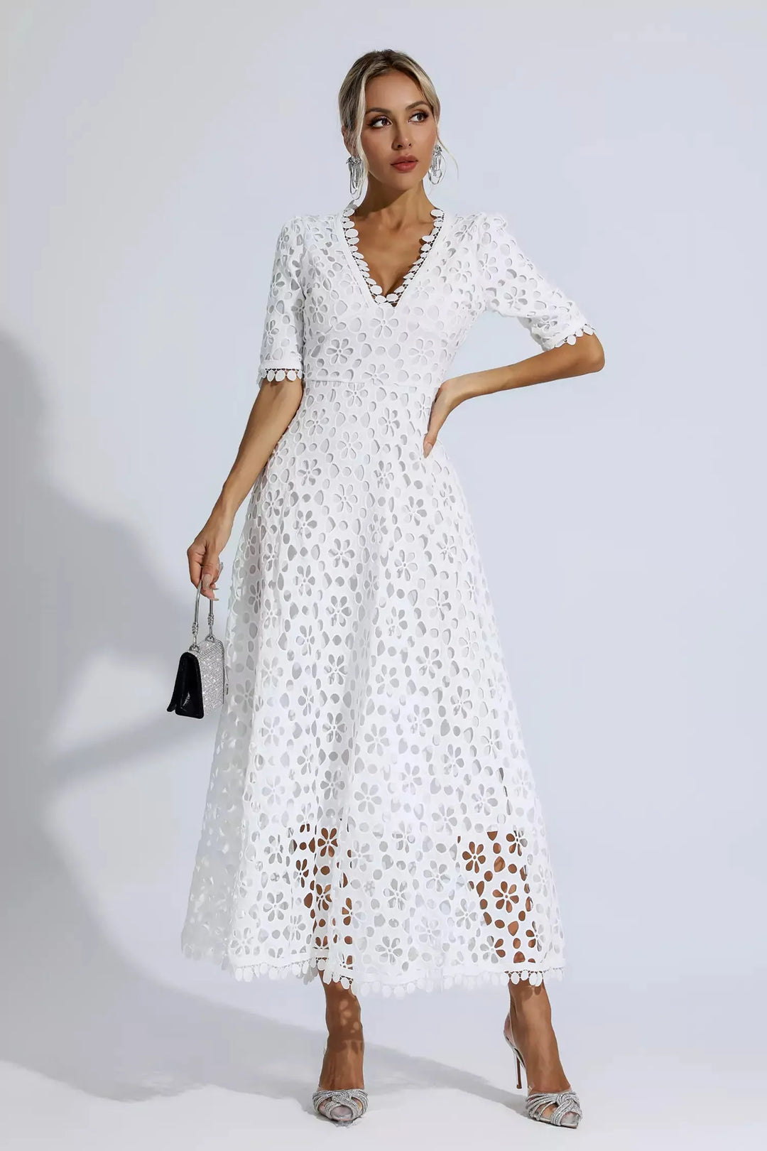 Adelina White Cutout Maxi Dress