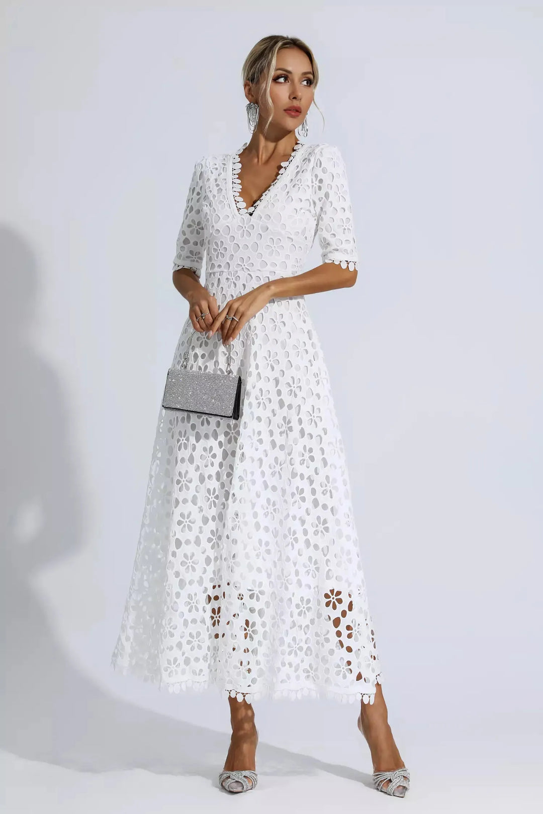 Adelina White Cutout Maxi Dress