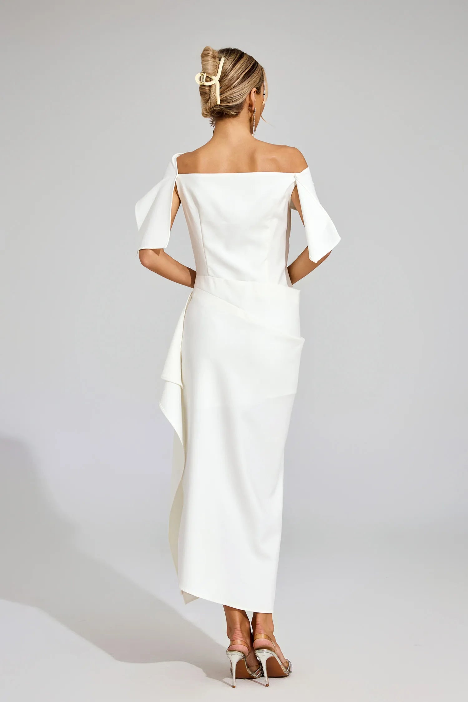 Tiffany White Ruffle Off Shoulder Maxi Dress