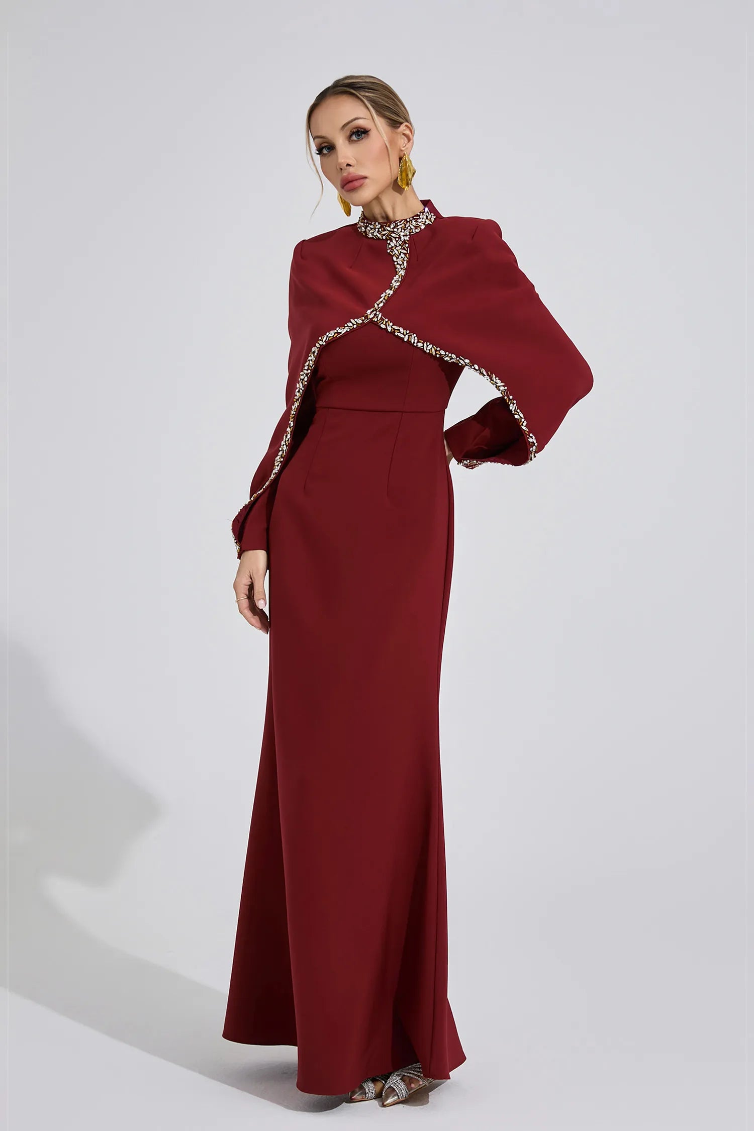 Amaris Red Chain Maxi Dress