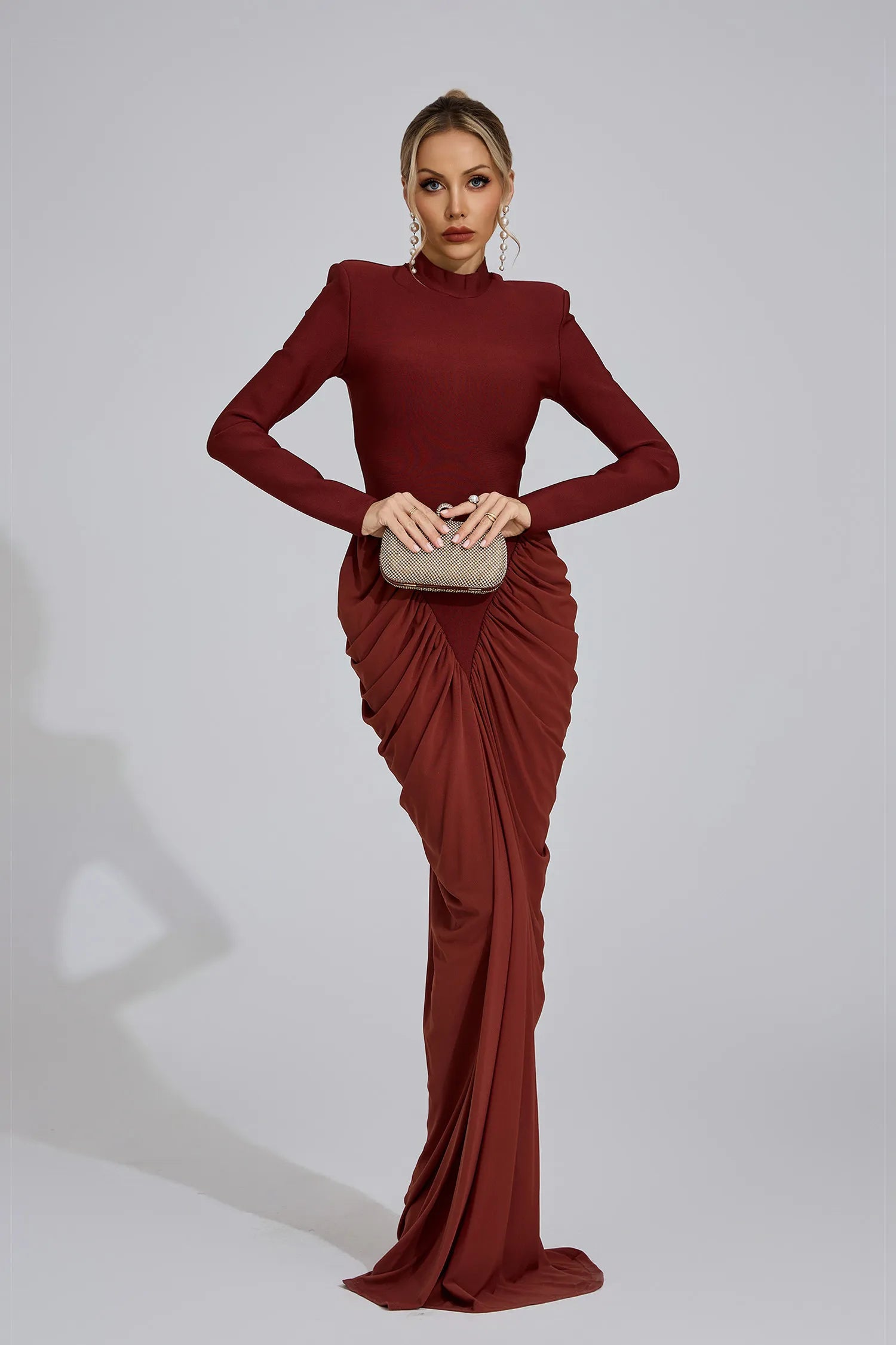 Zorina Sienna Ruching Maxi Dress