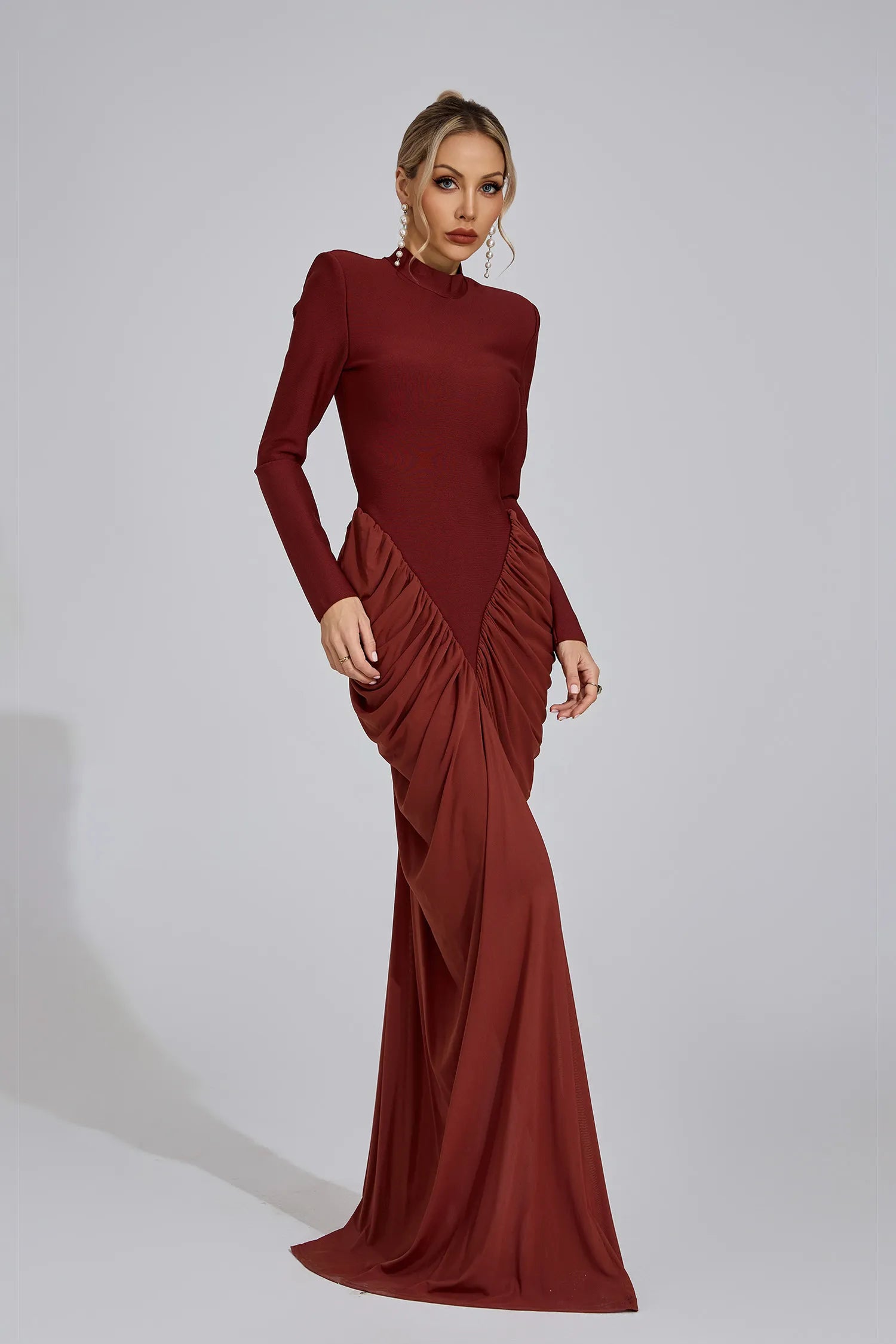 Zorina Sienna Ruching Maxi Dress