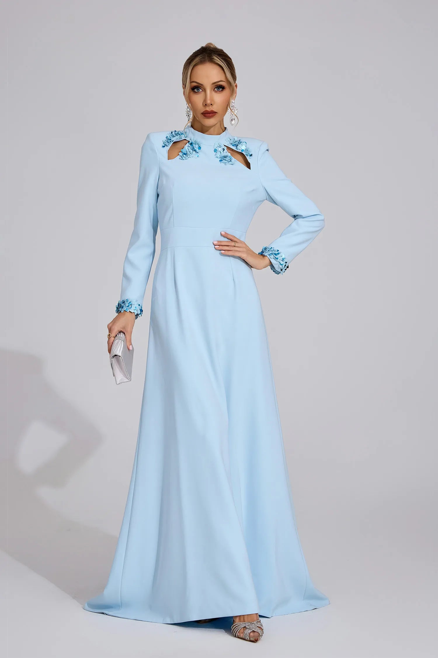 Zivra Light Blue Mermaid Maxi Dress