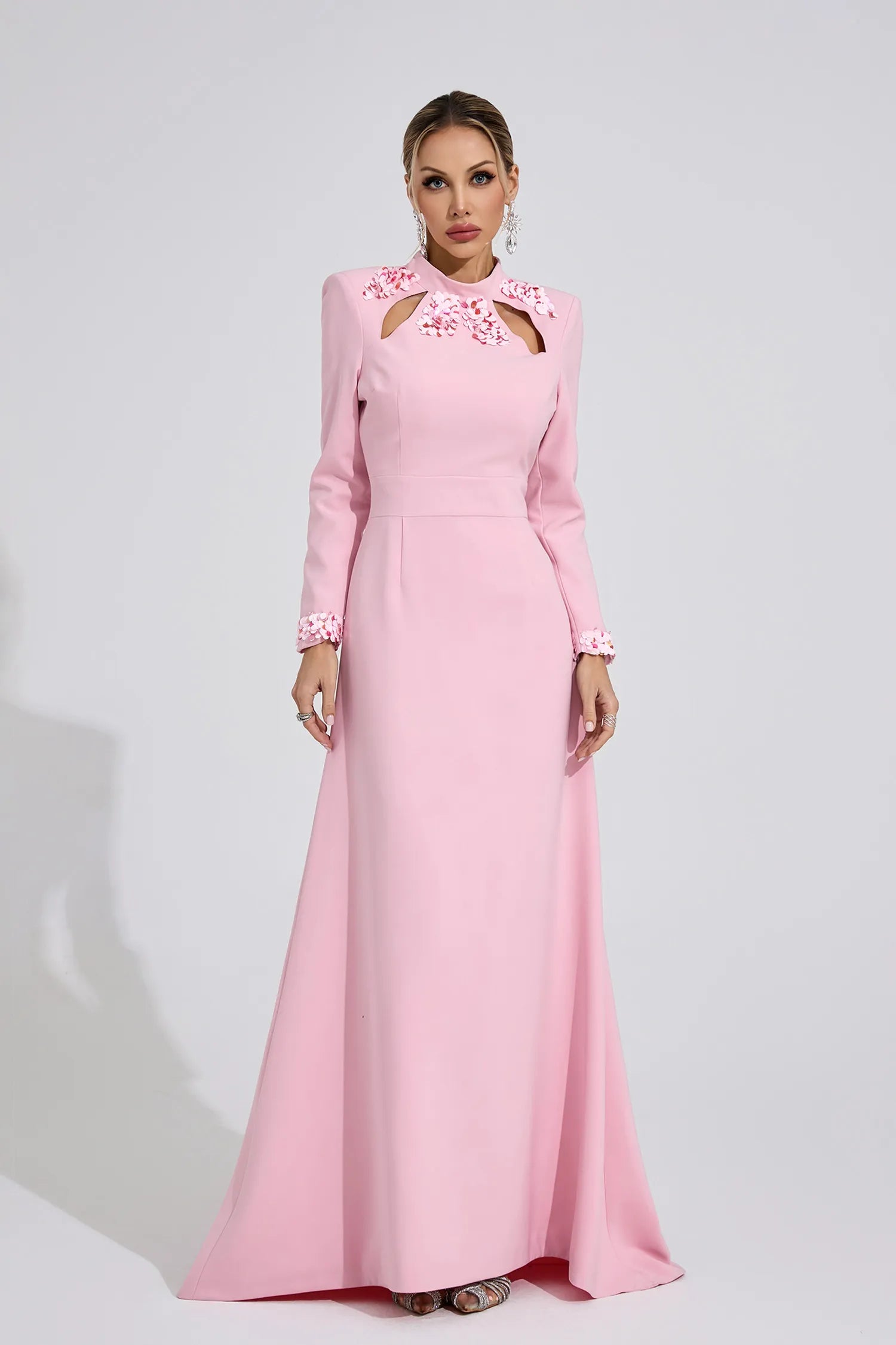 Zivra Light Pink Mermaid Maxi Dress