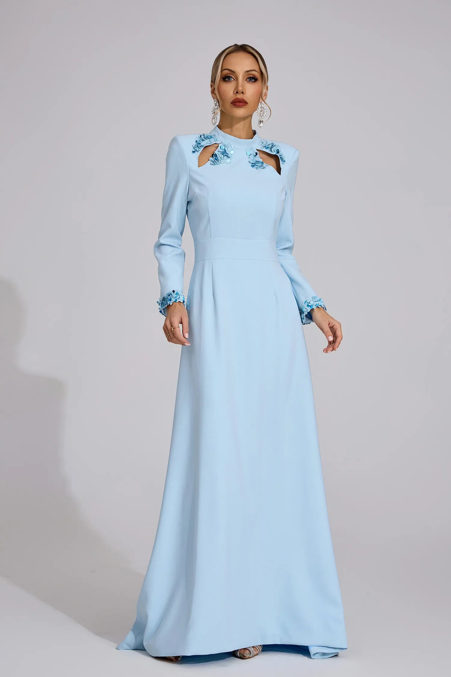 Zivra Light Blue Mermaid Maxi Dress