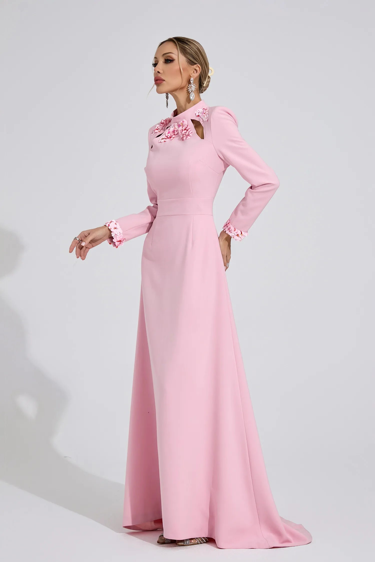 Zivra Light Pink Mermaid Maxi Dress