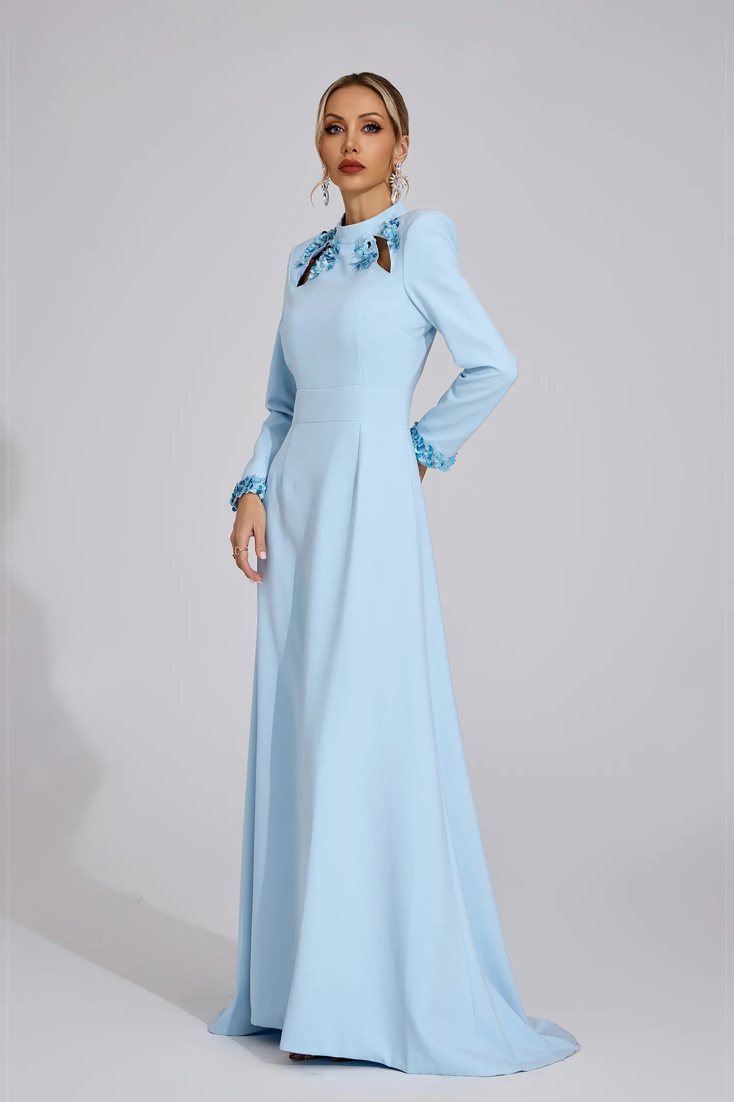 Zivra Light Blue Mermaid Maxi Dress