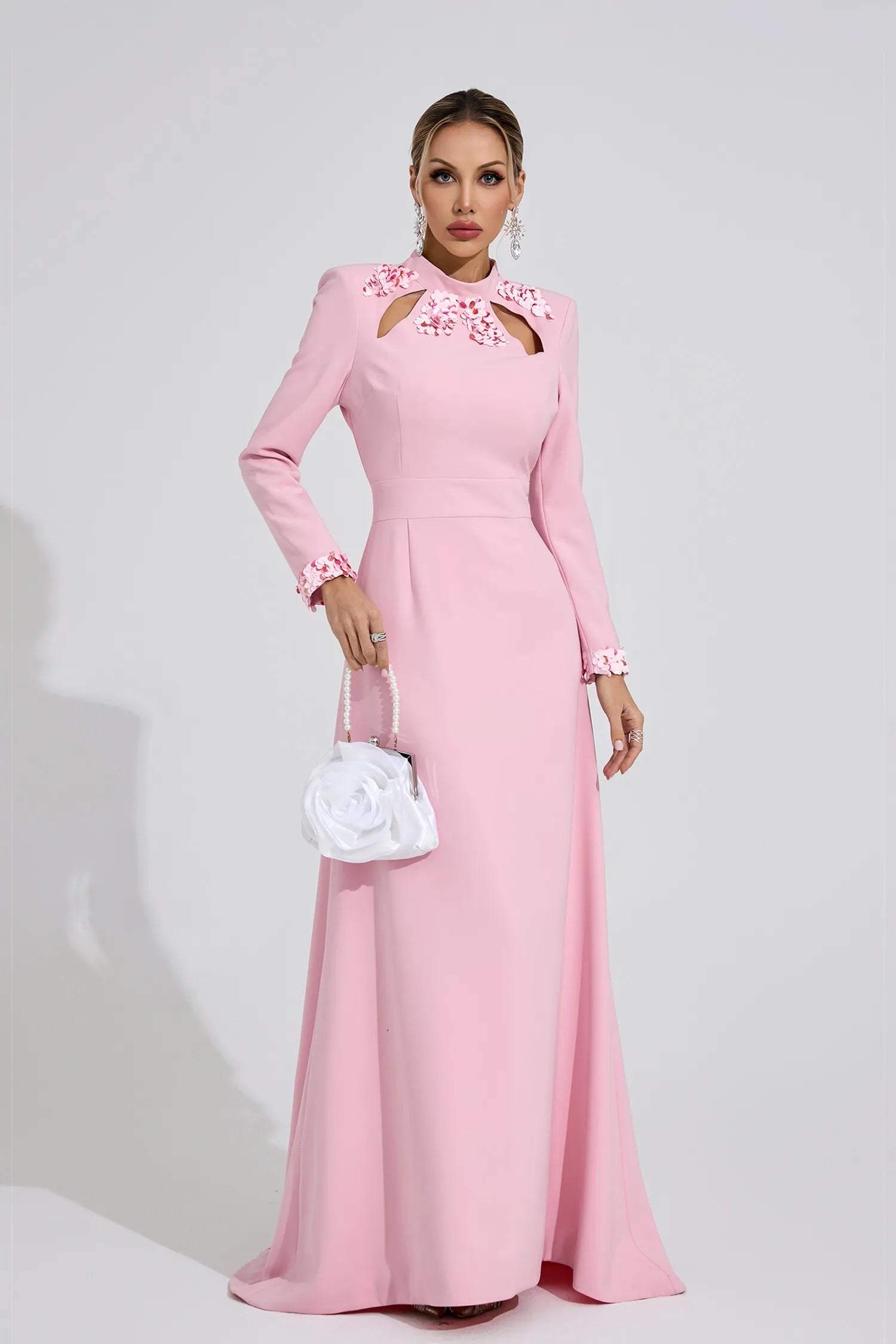 Zivra Light Pink Mermaid Maxi Dress