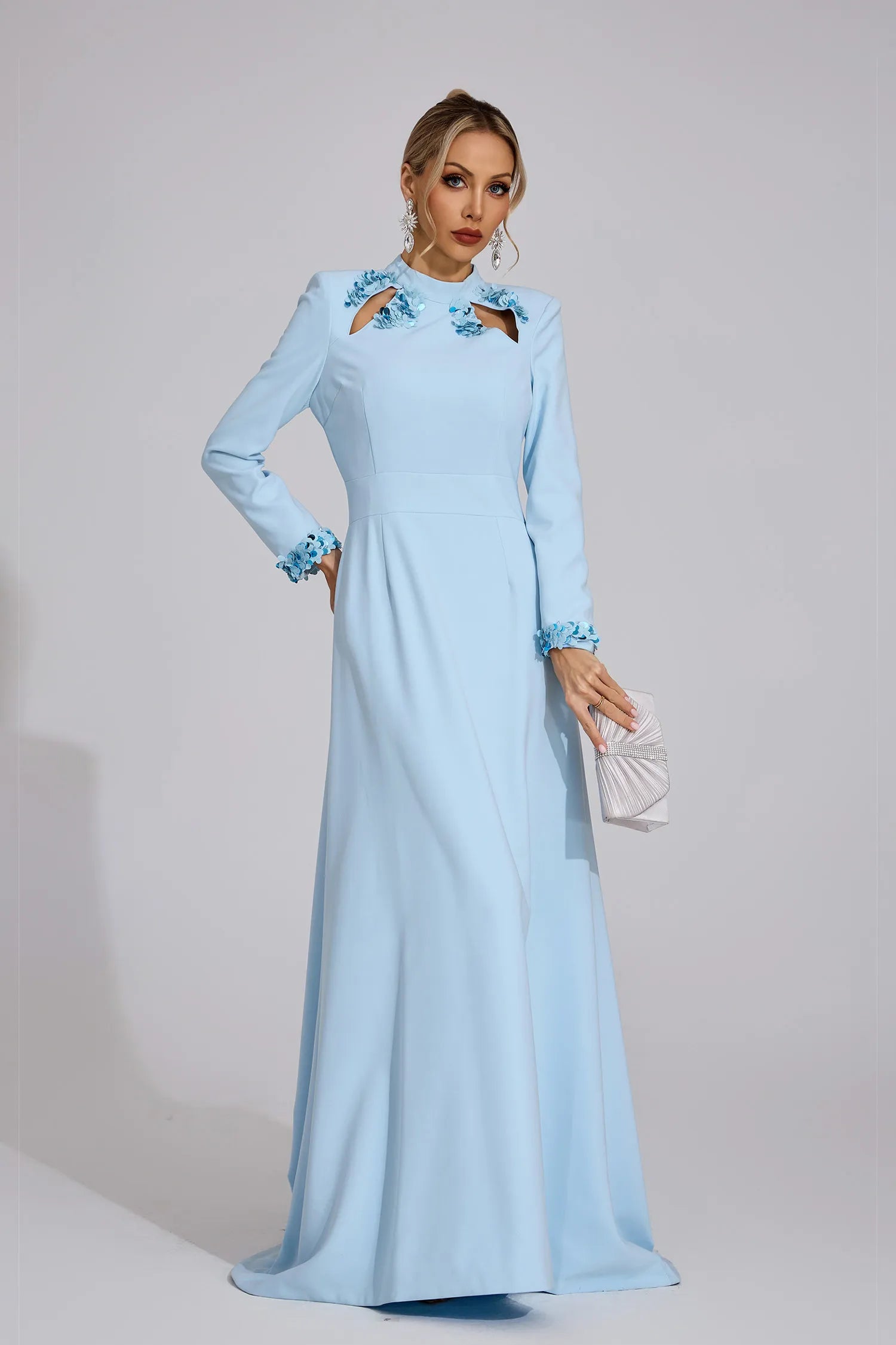 Zivra Light Blue Mermaid Maxi Dress