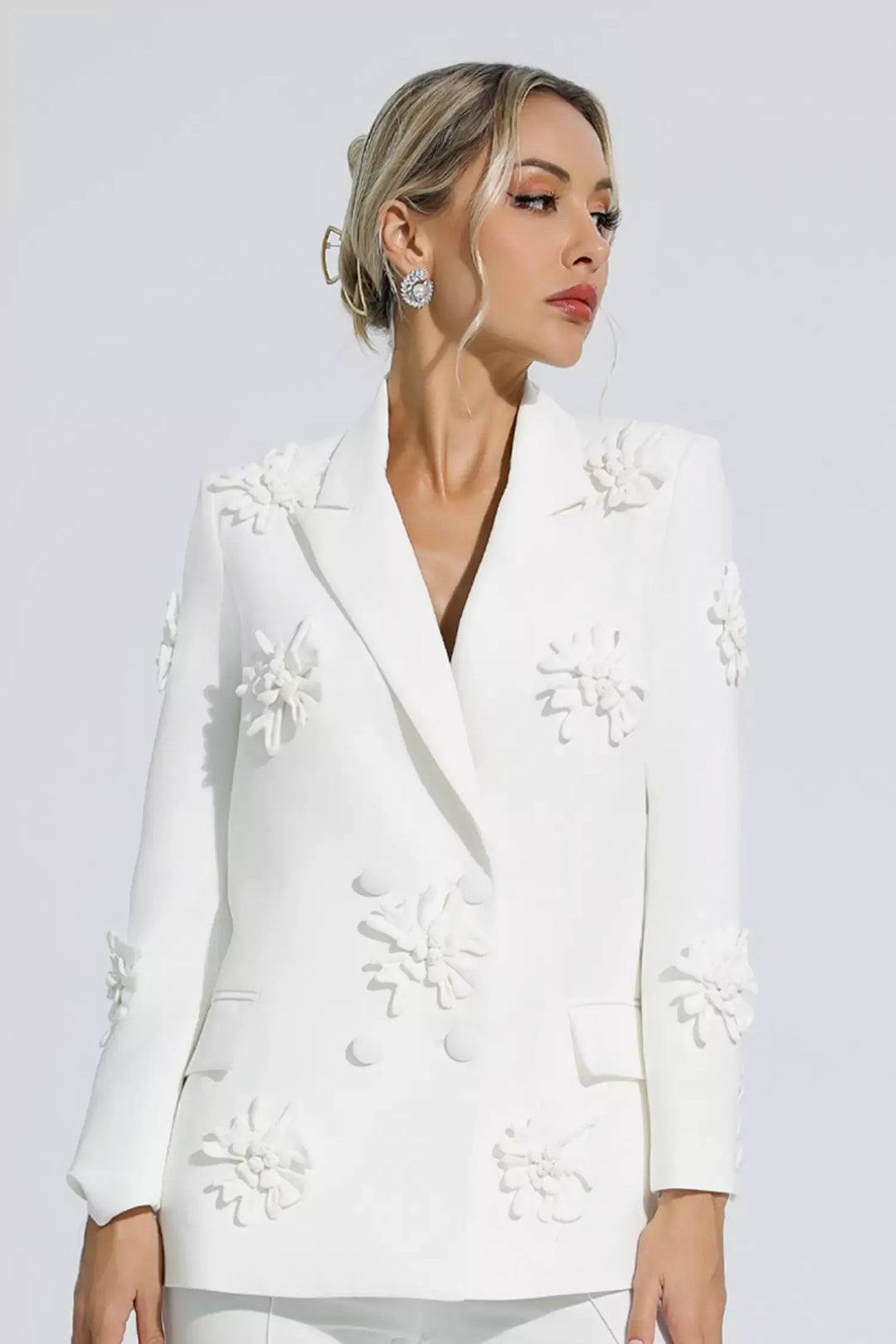 Ari White Jacquard Floral Blazer Set