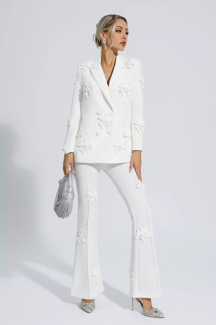 Ari White Jacquard Floral Blazer Set