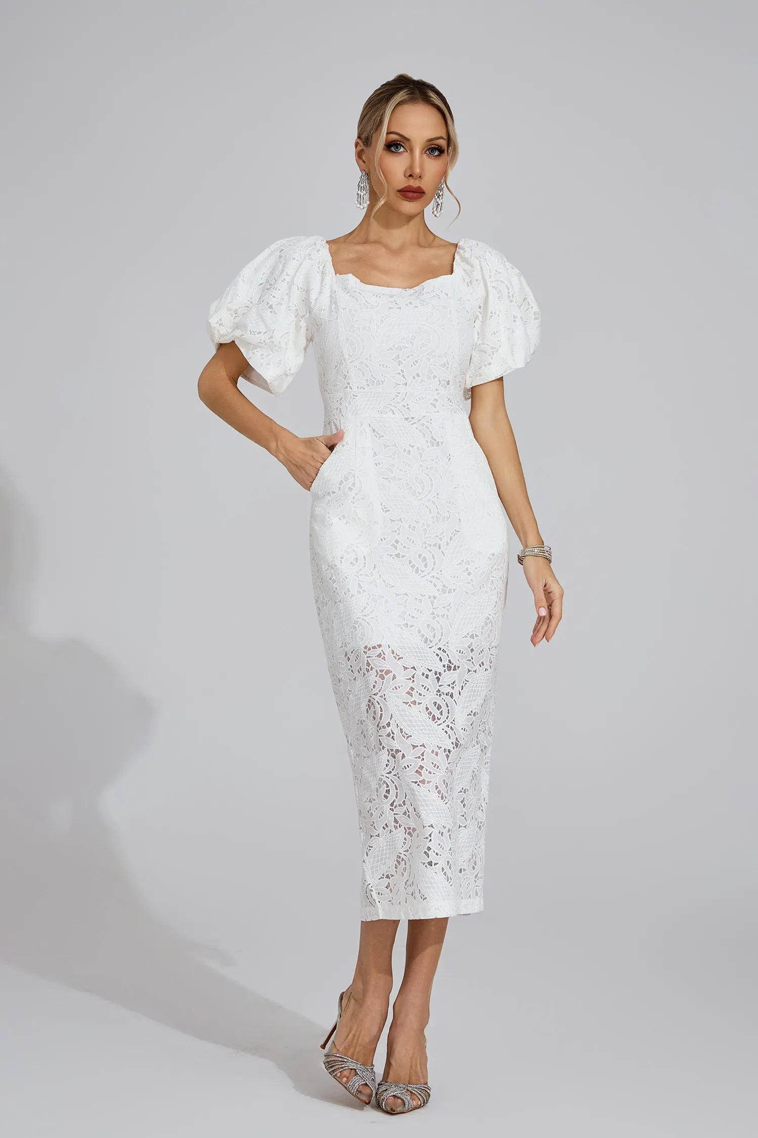 Désirée White One-Shoulder Maxi Dress