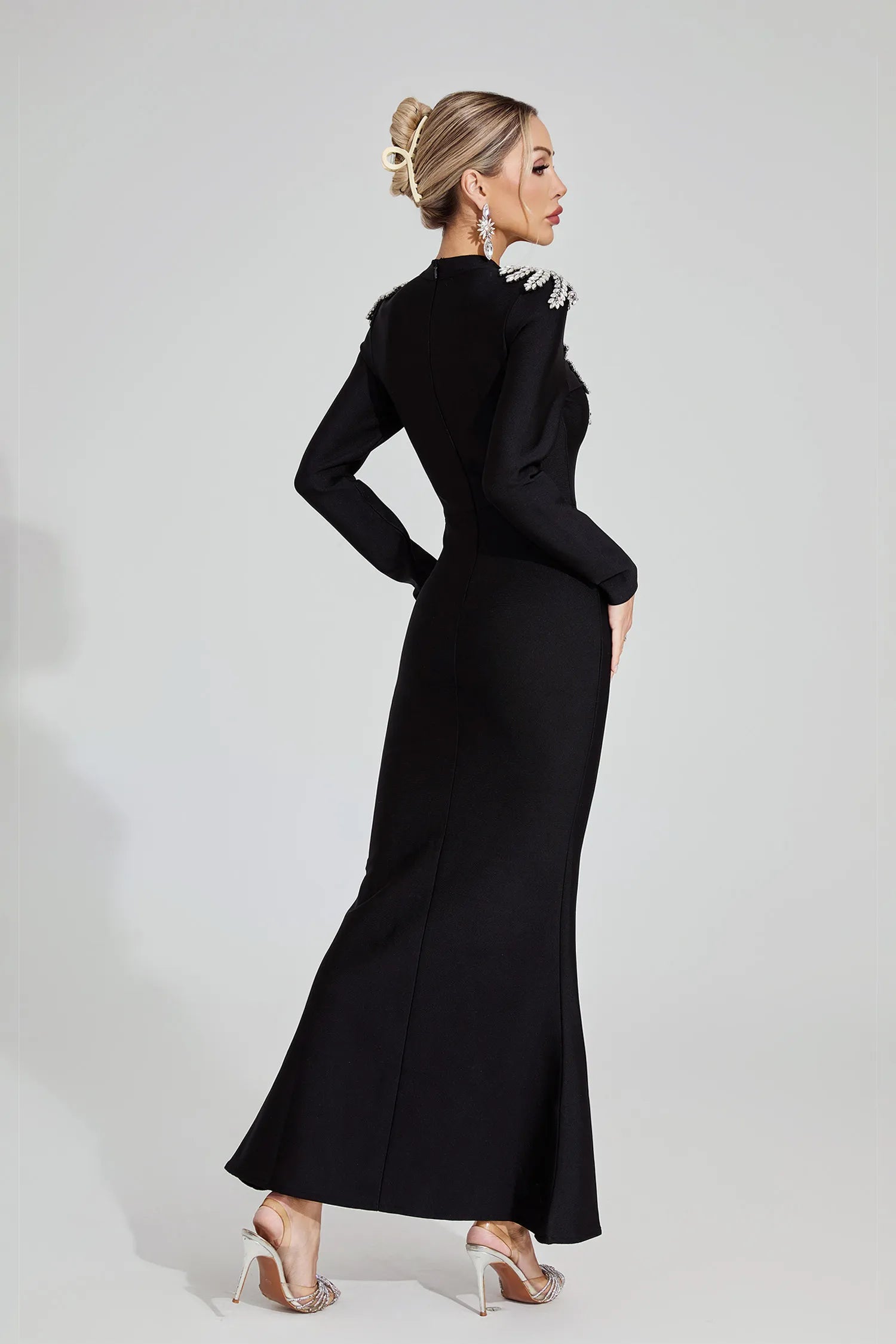 Linnea Black Diamond Bandage Maxi Dress