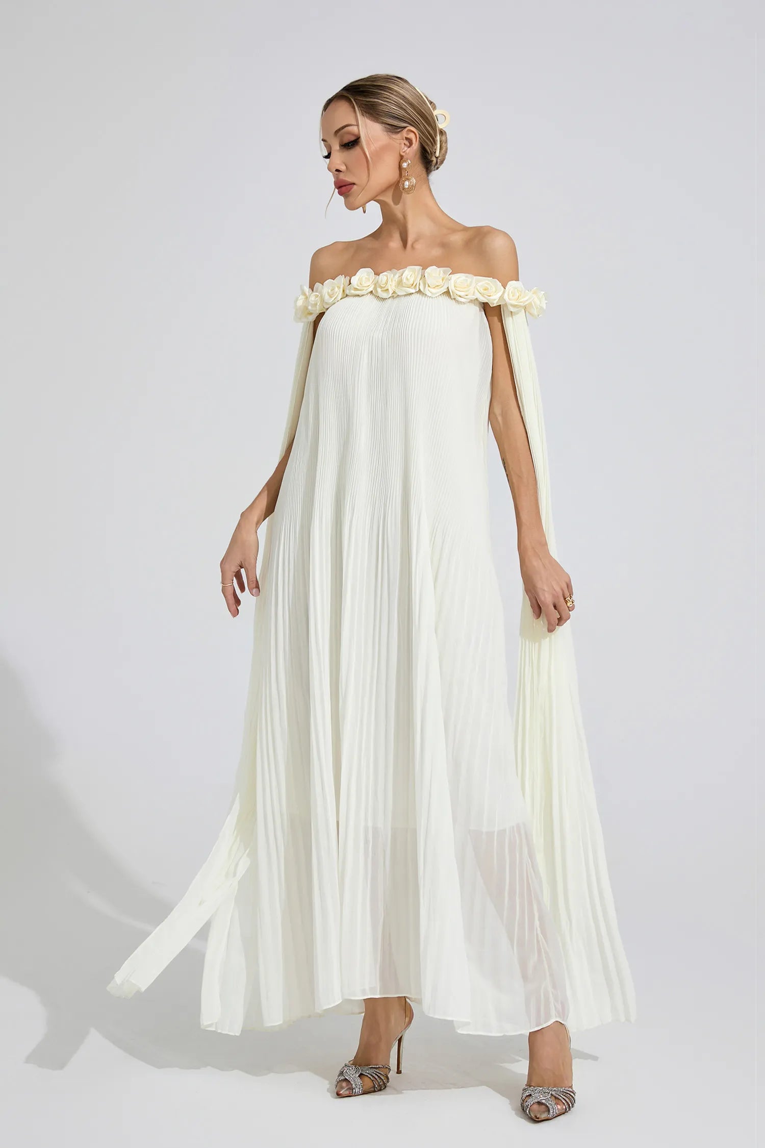 Rosamund Apricot Floral Maxi Dress