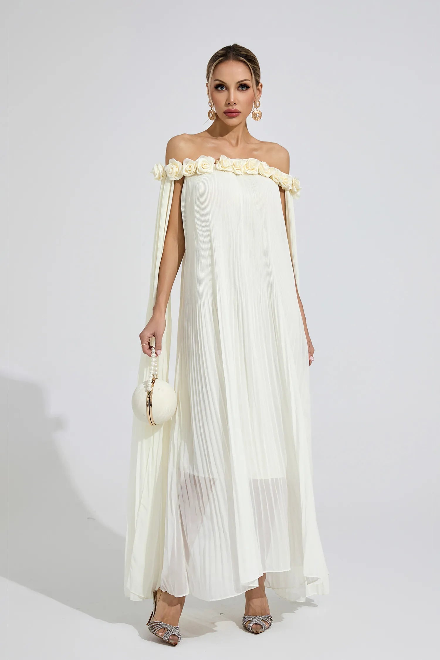 Rosamund Apricot Floral Maxi Dress