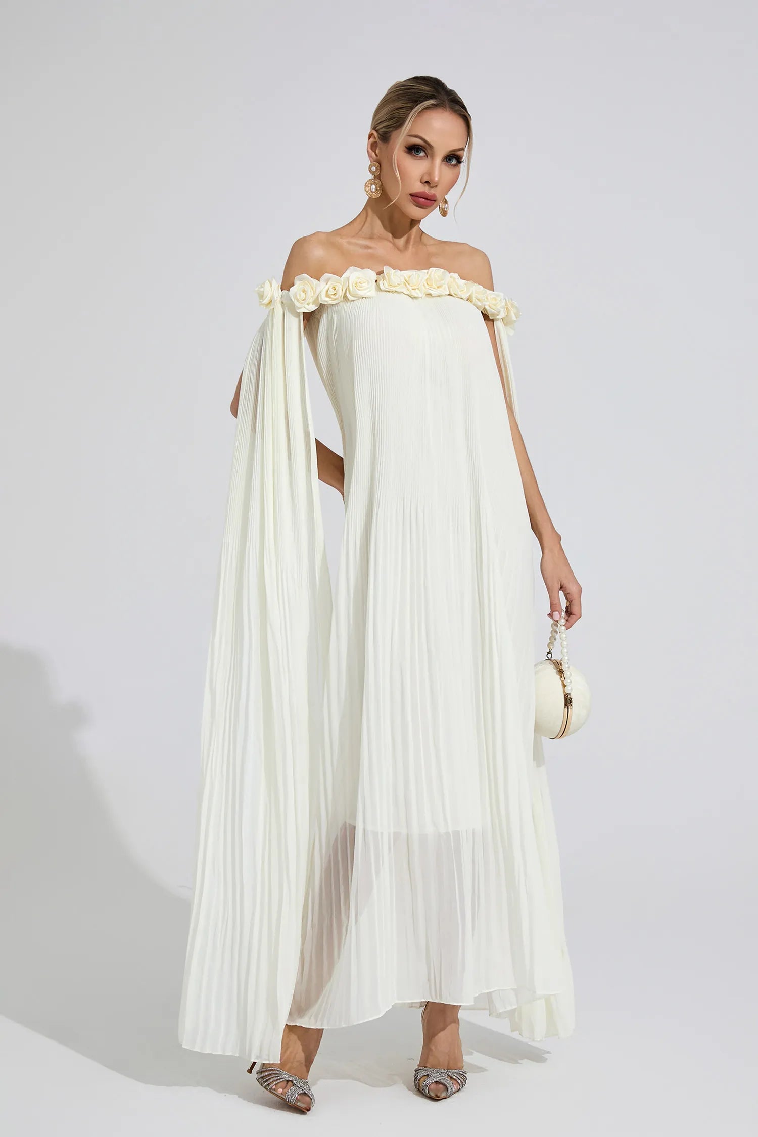 Rosamund Apricot Floral Maxi Dress