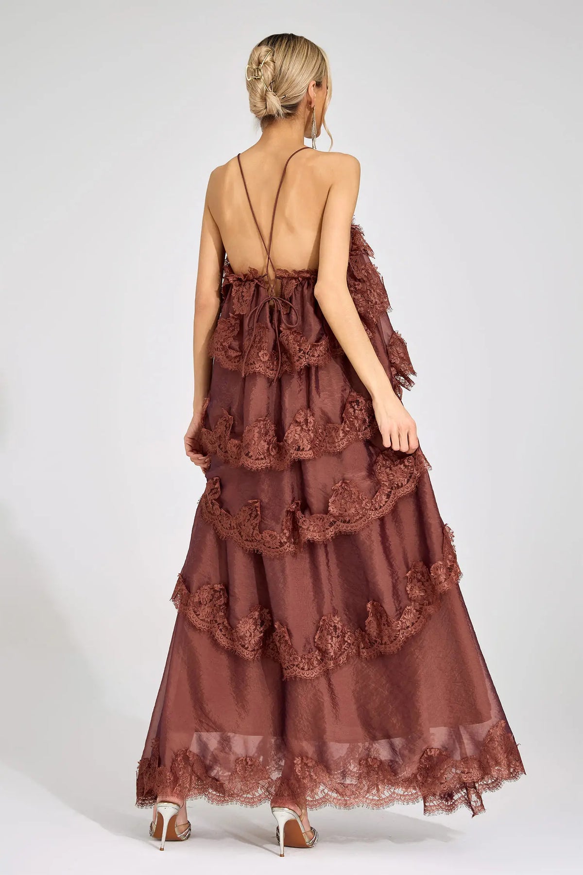 Nova Russet Lace Maxi Dress