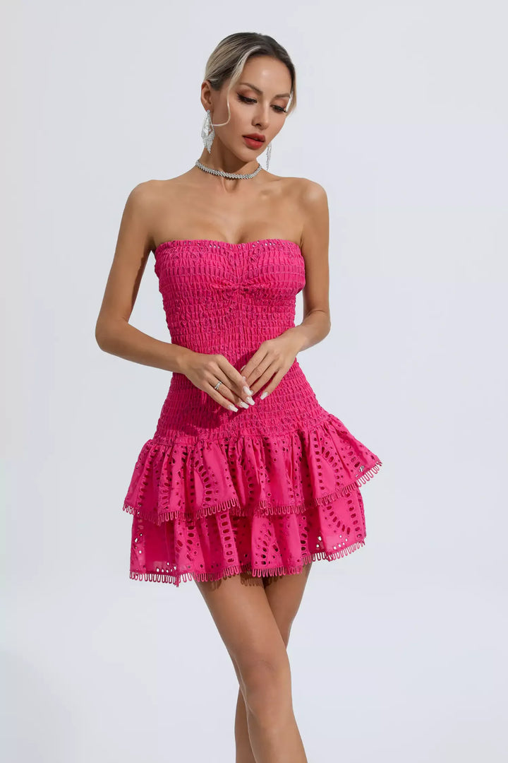 Bridget Pink Ruffle Mini Dress