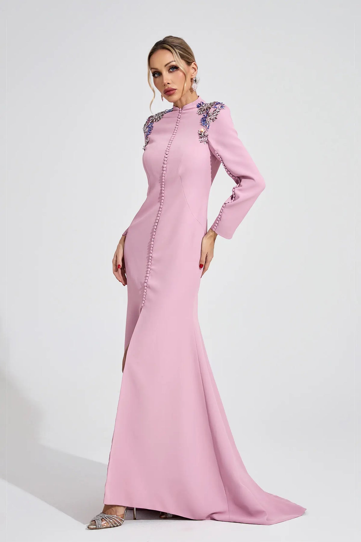 Genevieve Pink Diamond Maxi Dress