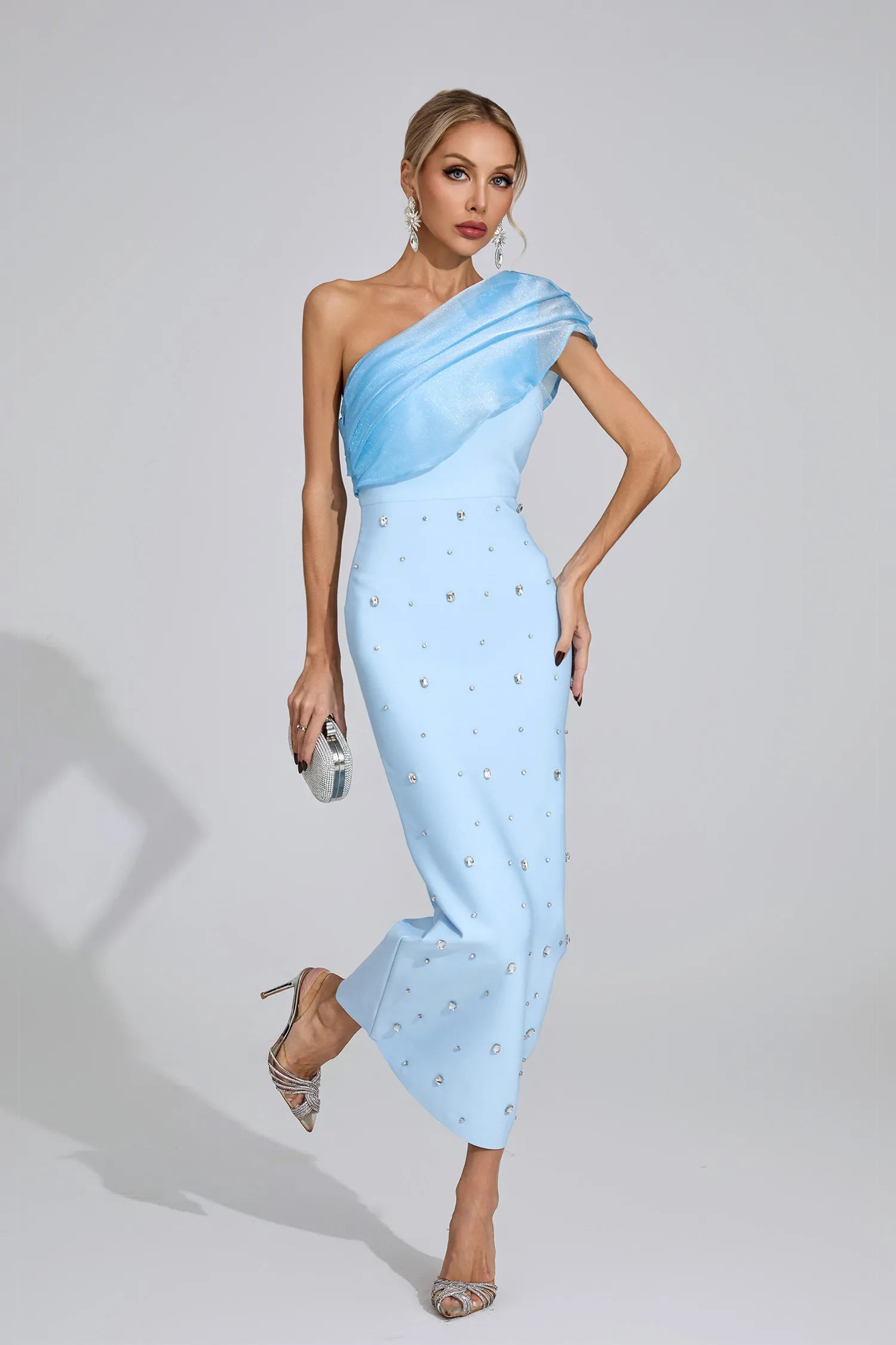 Jeremiah Blue Diamond Bandage Maxi Dress