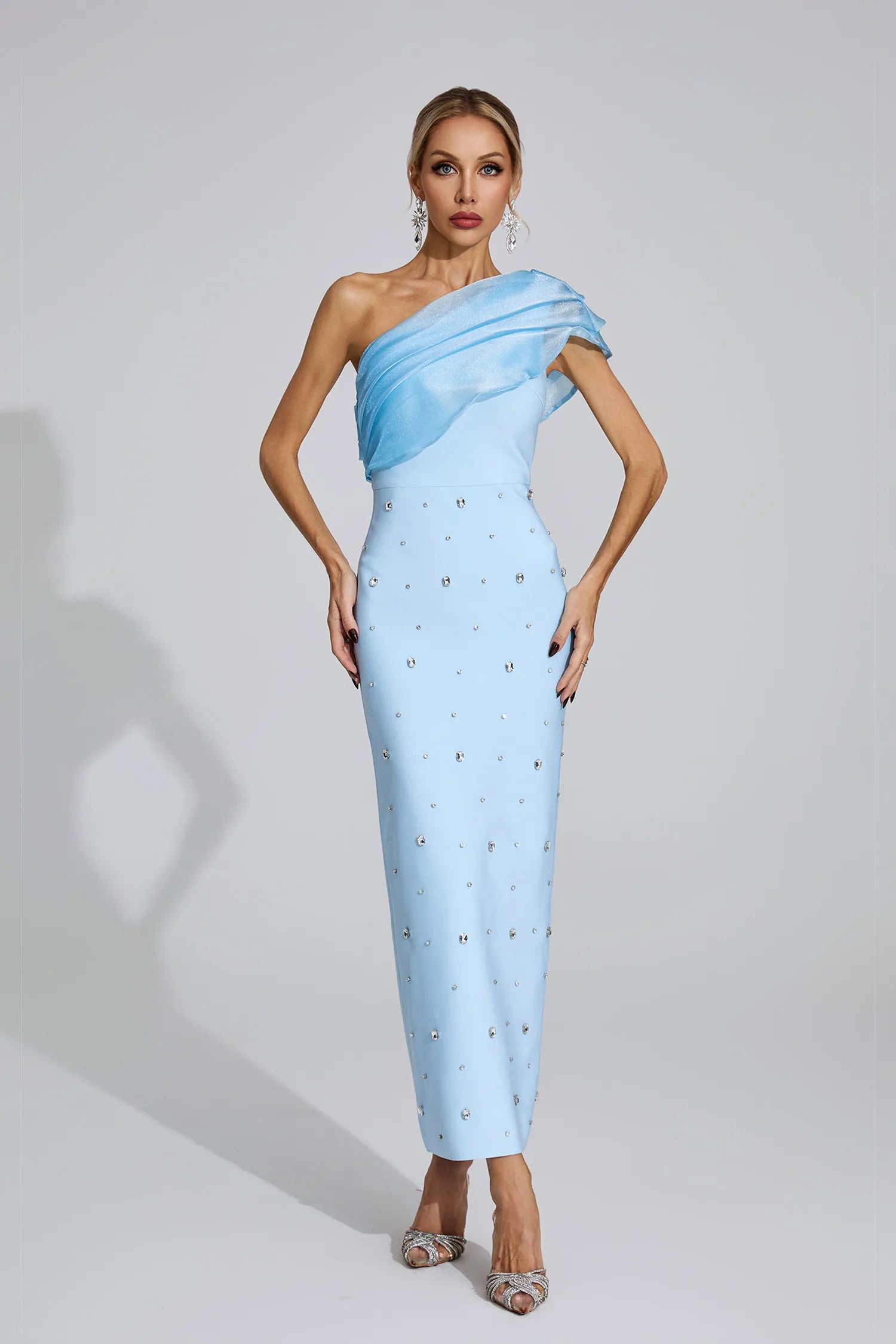 Jeremiah Blue Diamond Bandage Maxi Dress