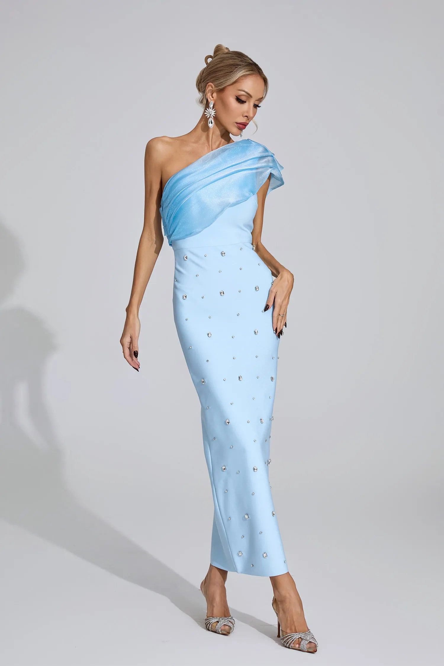 Jeremiah Blue Diamond Bandage Maxi Dress