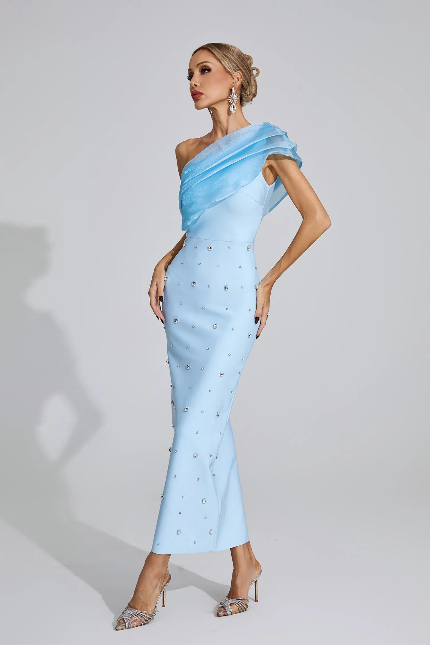 Jeremiah Blue Diamond Bandage Maxi Dress