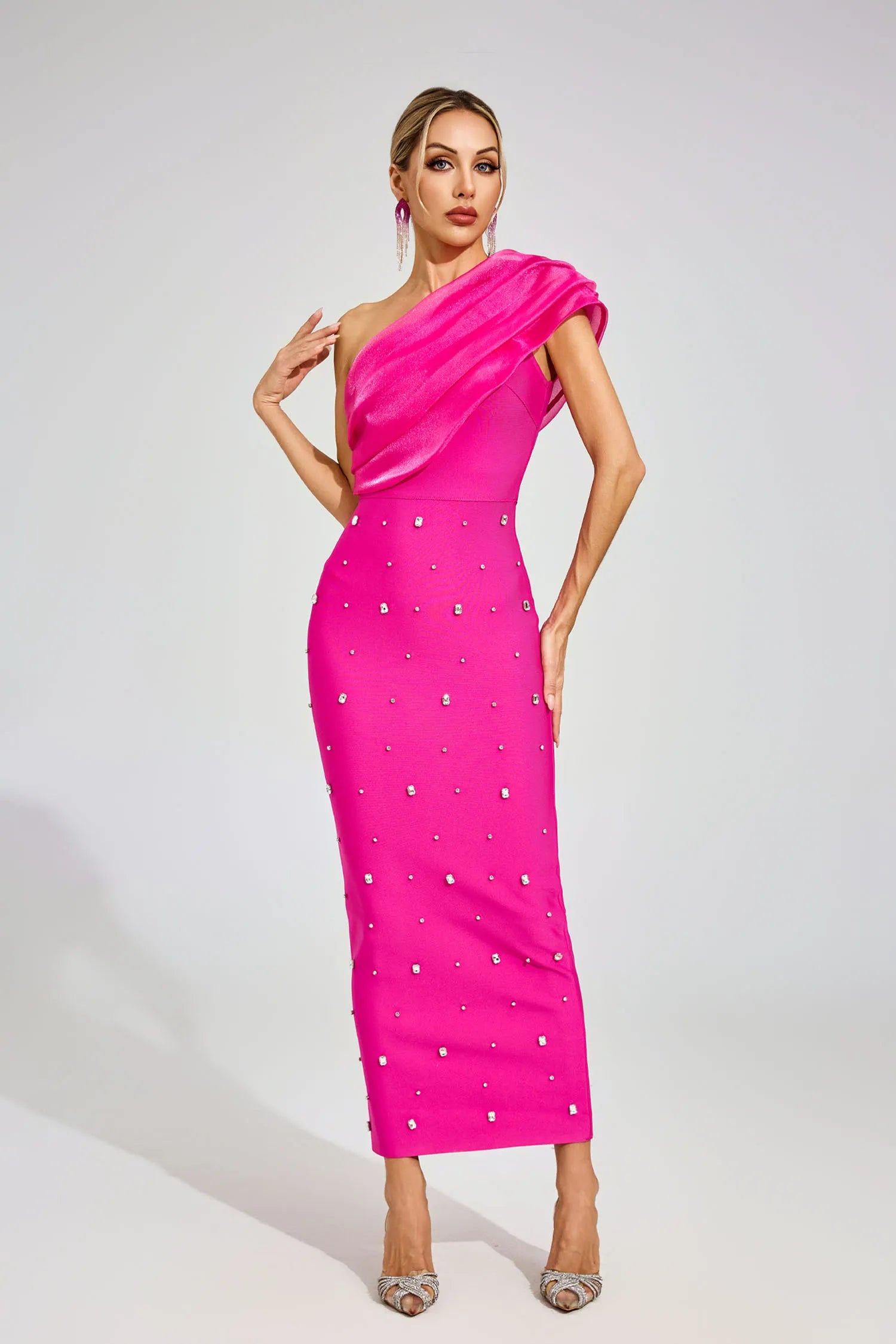 Jeremiah Rose Red Diamond Bandage Maxi Dress