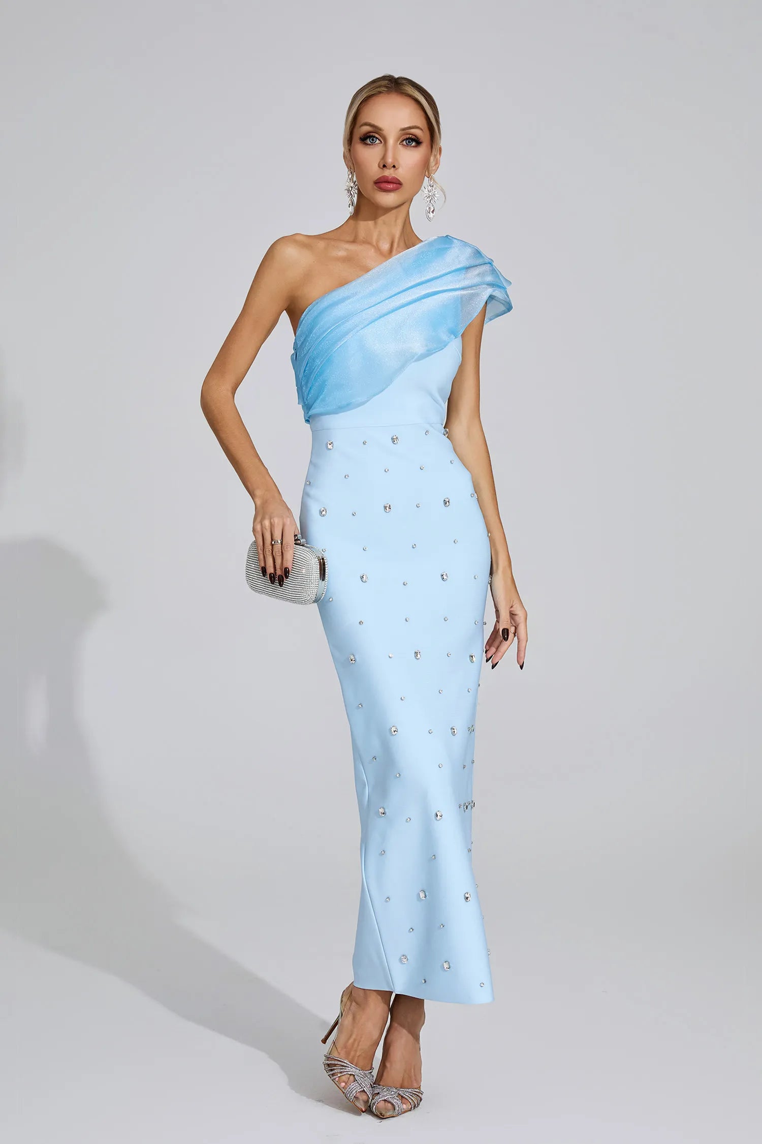 Jeremiah Blue Diamond Bandage Maxi Dress