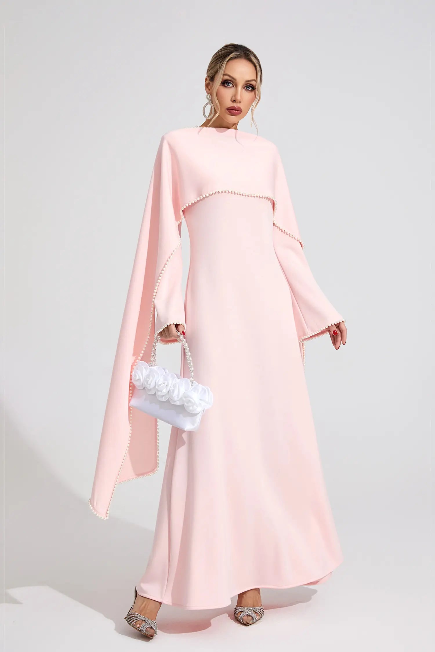 Kate Pink Pearl Maxi Dress